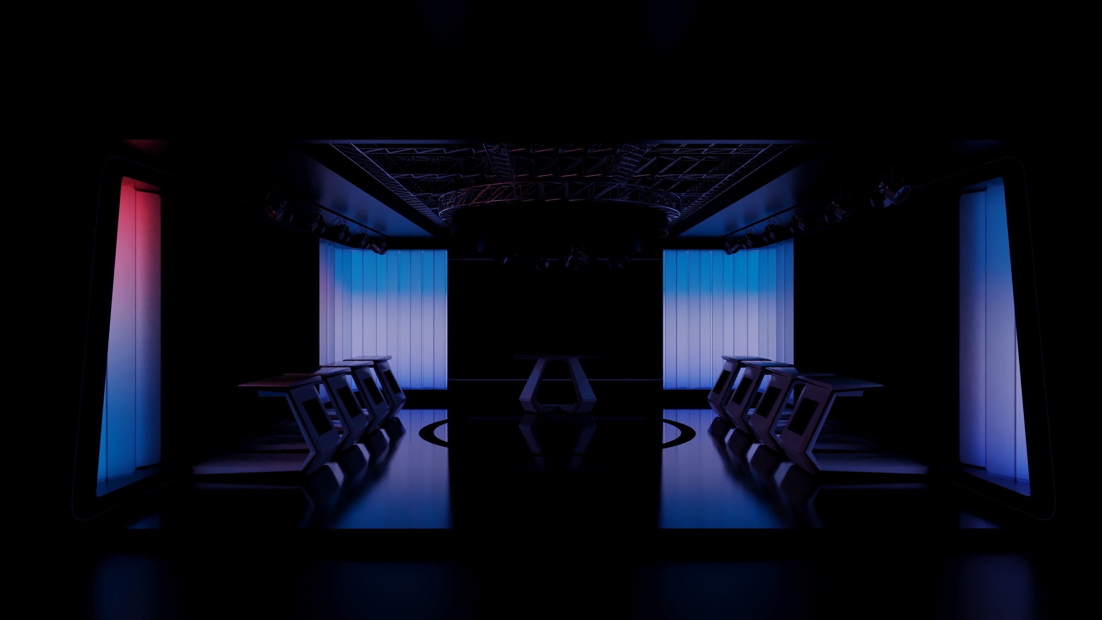 Virtual Game Show Set Design Low-poly 3D model_11