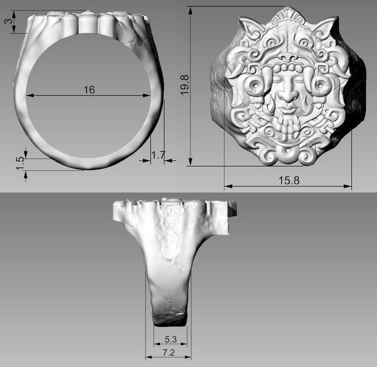 Mayan ring 3d model for 3d printing 3D print model 3D print model_13