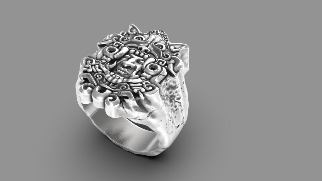 Mayan ring 3d model for 3d printing 3D print model 3D print model_10