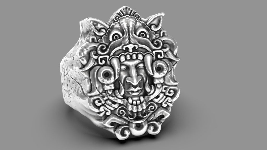 Mayan ring 3d model for 3d printing 3D print model 3D print model_8