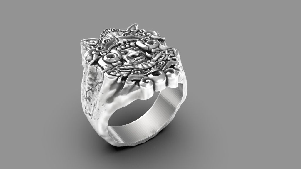 Mayan ring 3d model for 3d printing 3D print model 3D print model_9