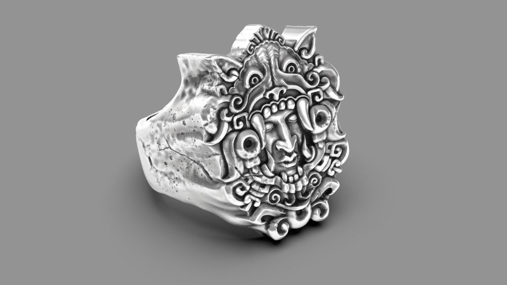 Mayan ring 3d model for 3d printing 3D print model 3D print model_7
