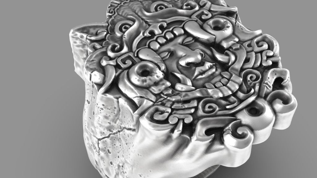 Mayan ring 3d model for 3d printing 3D print model 3D print model_12