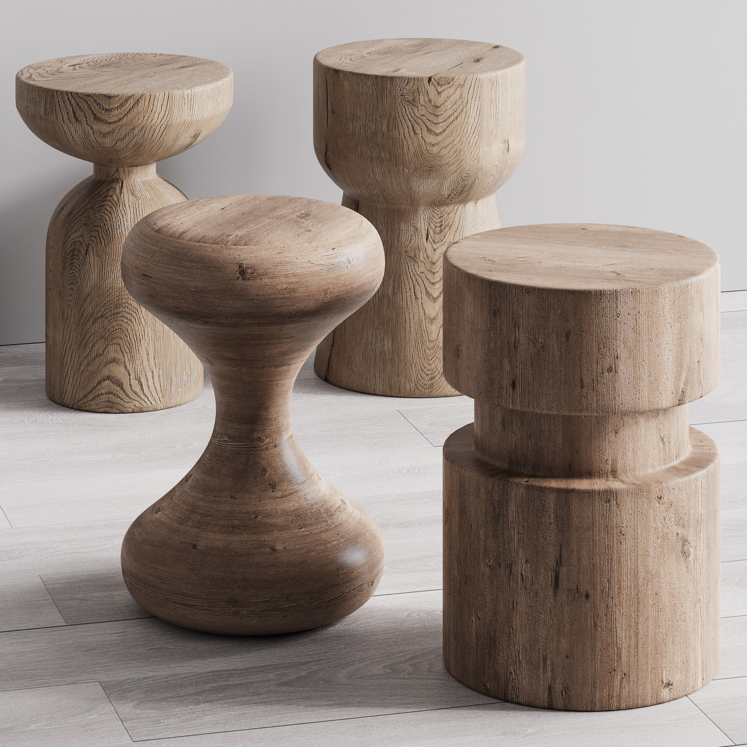 Wood Log Stools by Etsy 3D model_3