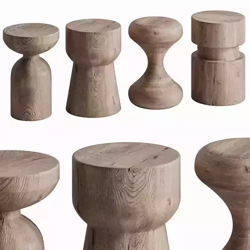 Wood Log Stools by Etsy 3D model