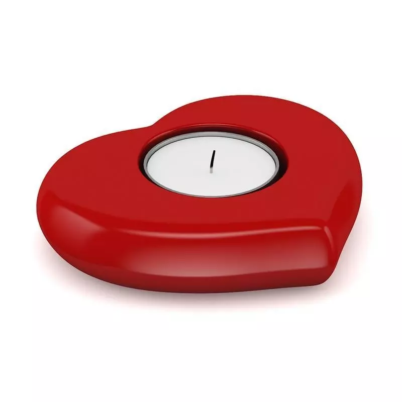 Heart Shaped Candlestick 3D model_0