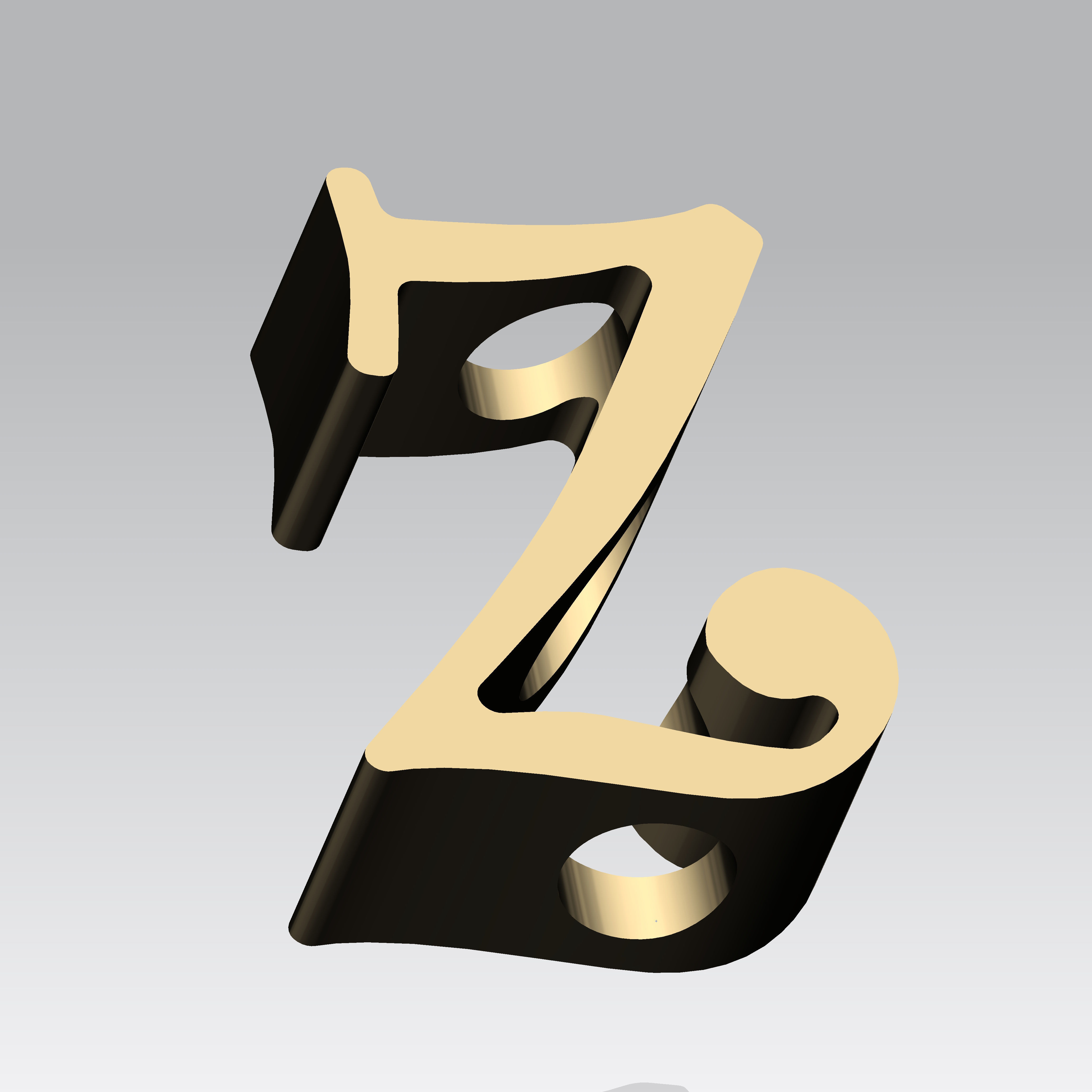 Z 3D Printed Straw Topper Model 3D print model_3