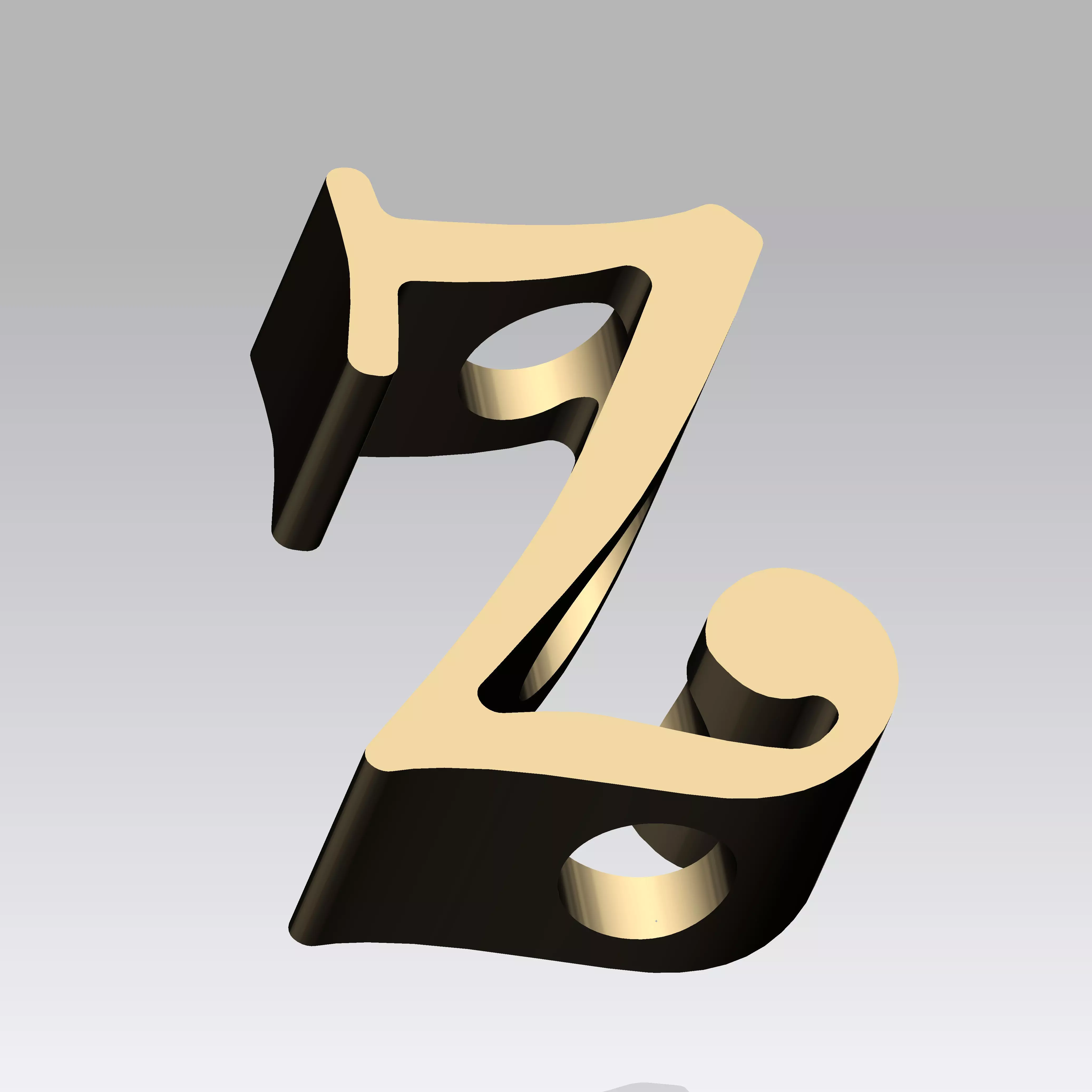 Z 3D Printed Straw Topper Model 3D print model_0