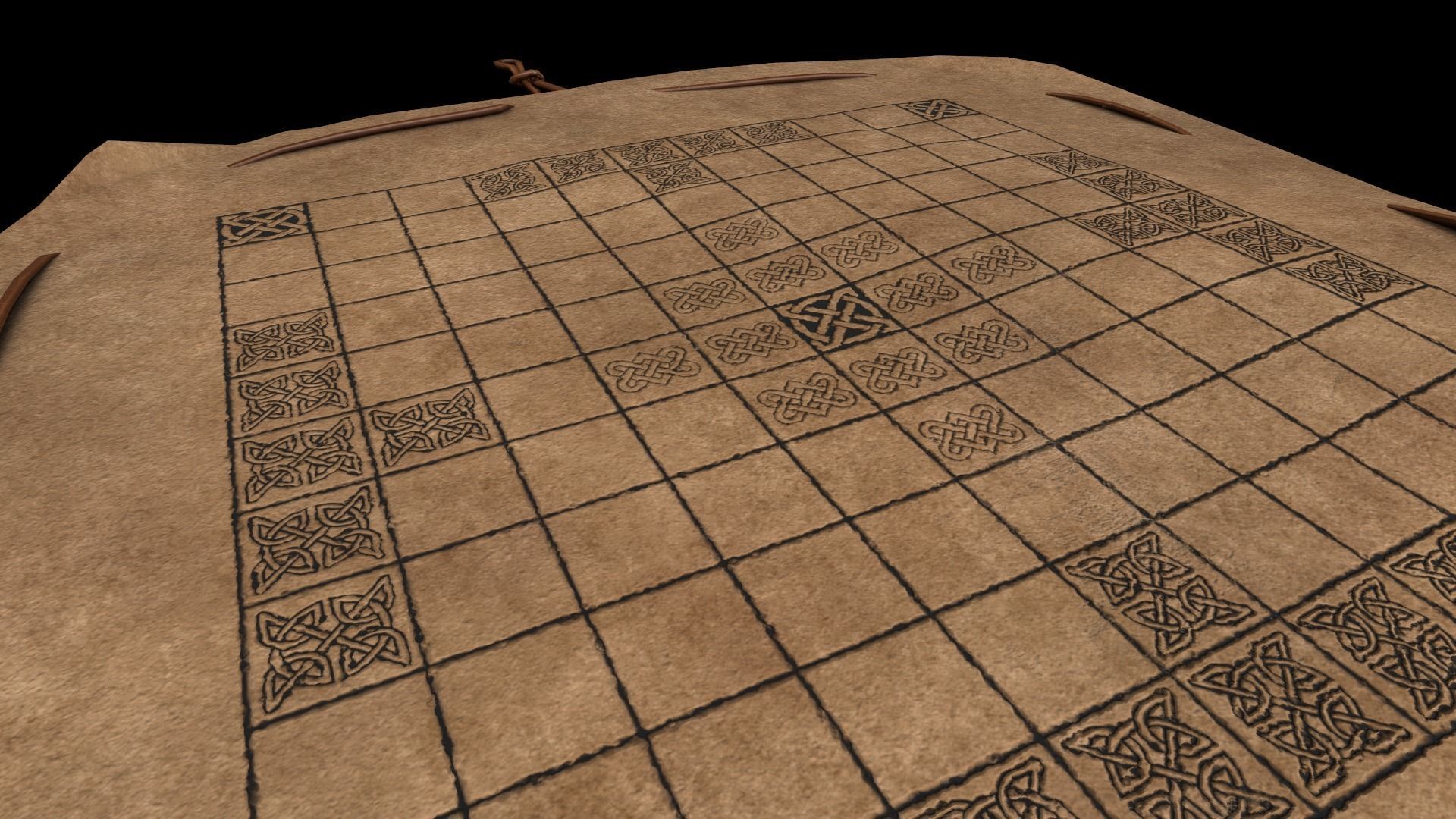 Hnefatafl - Gameready Viking Boardgame models - Leather version Low-poly 3D model_4