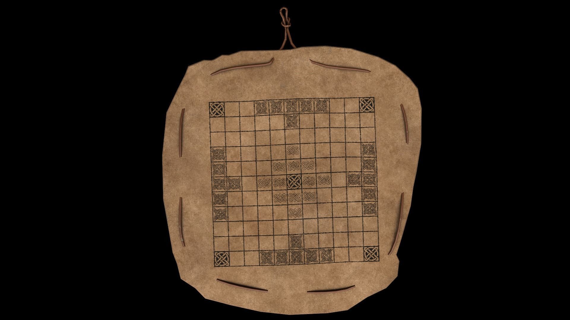 Hnefatafl - Gameready Viking Boardgame models - Leather version Low-poly 3D model_2