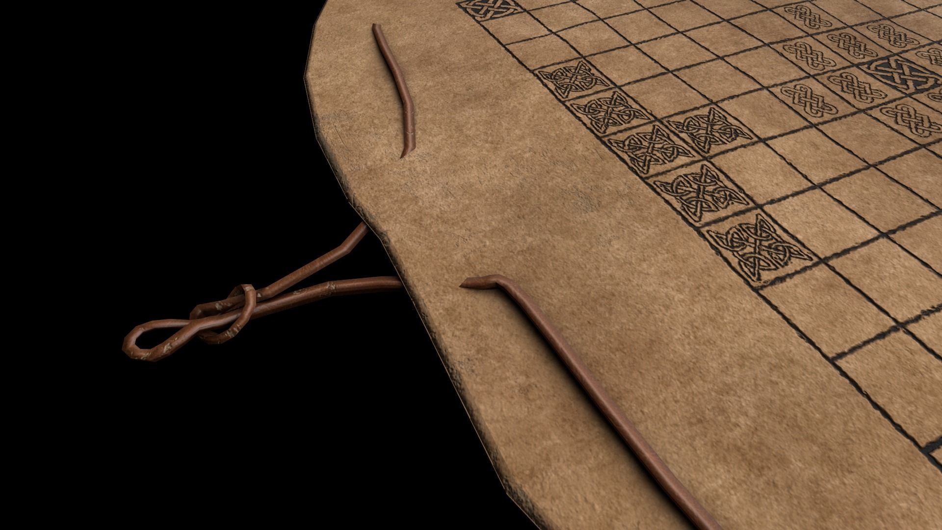 Hnefatafl - Gameready Viking Boardgame models - Leather version Low-poly 3D model_5