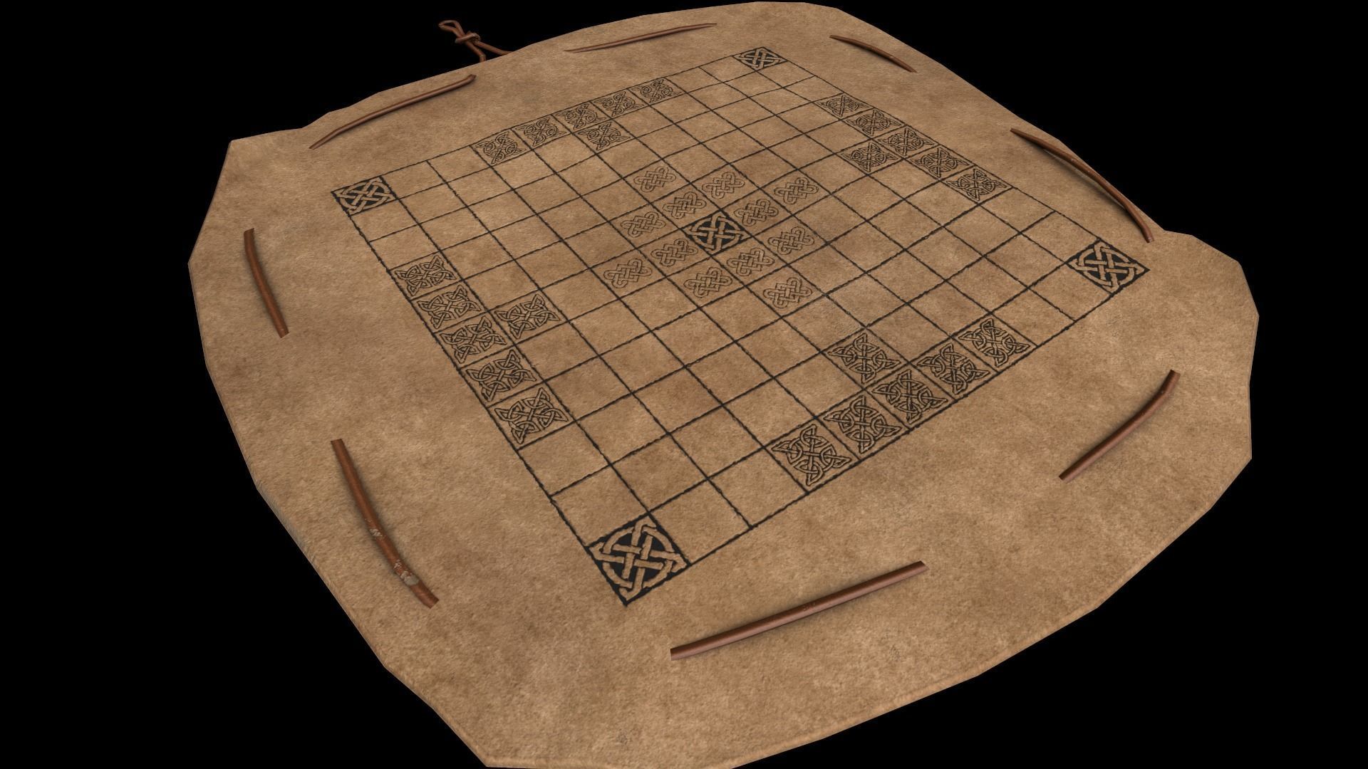 Hnefatafl - Gameready Viking Boardgame models - Leather version Low-poly 3D model_3