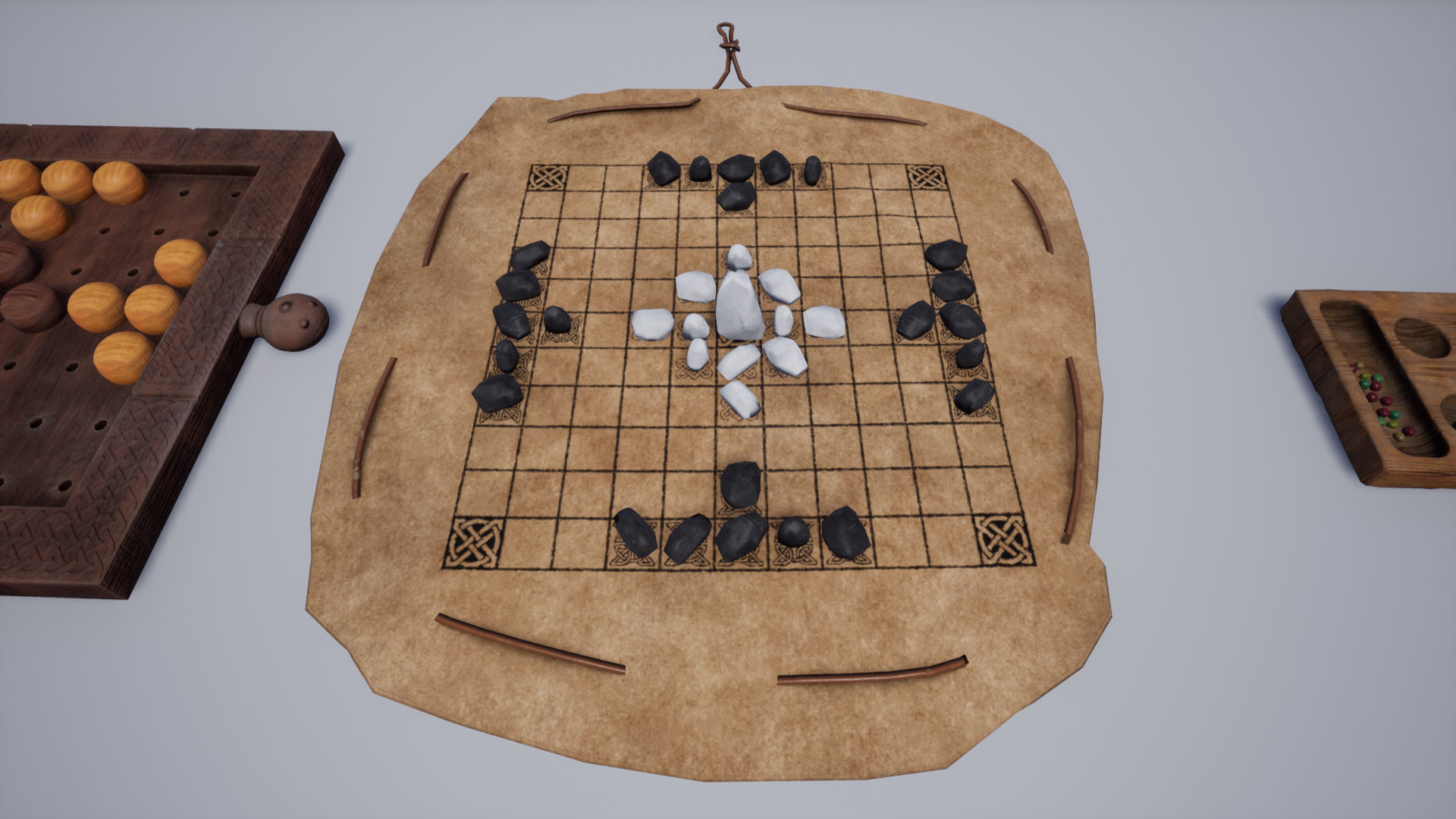 Hnefatafl - Gameready Viking Boardgame models - Leather version Low-poly 3D model_11