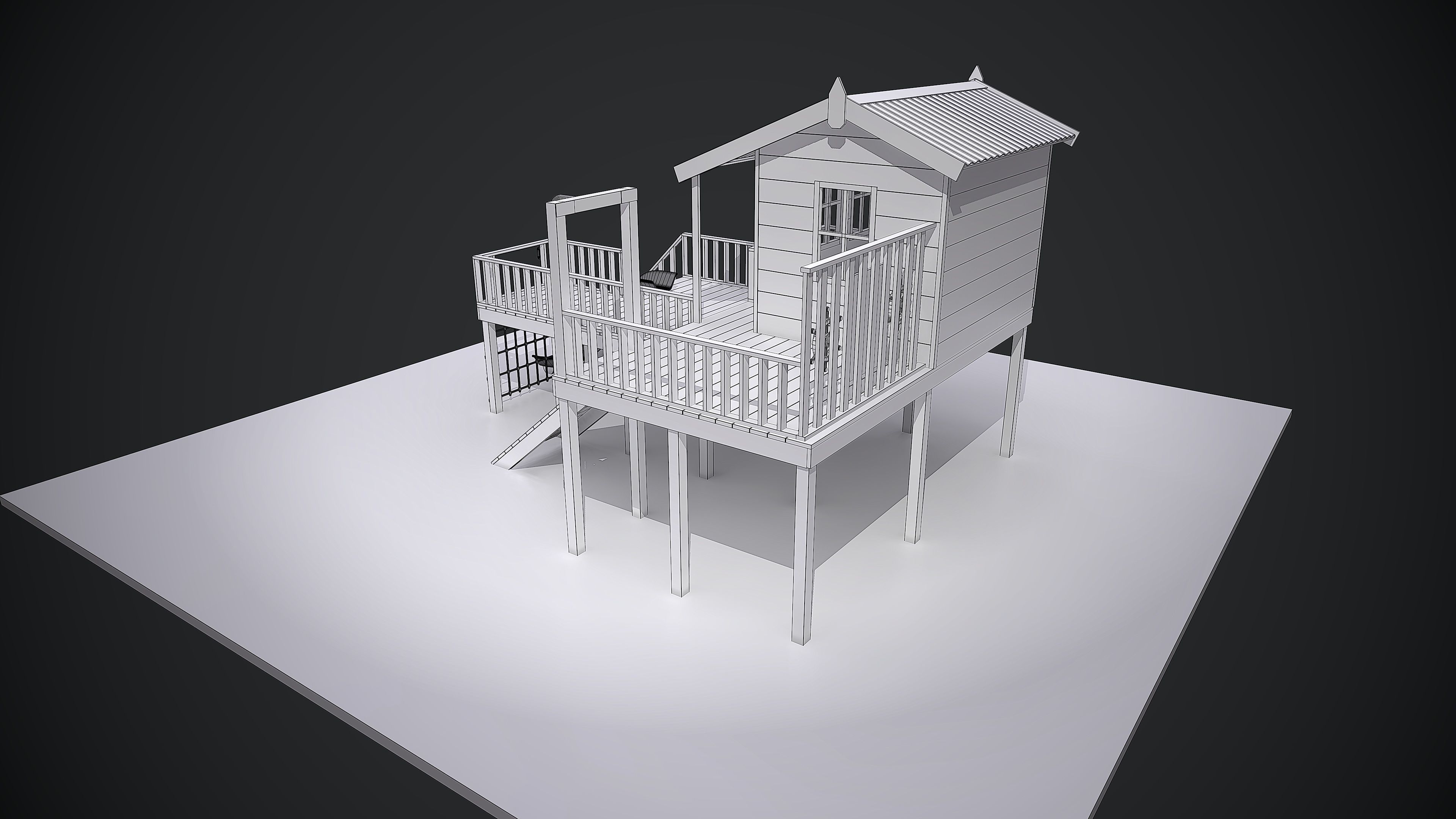 Kids playground Low-poly 3D model_10