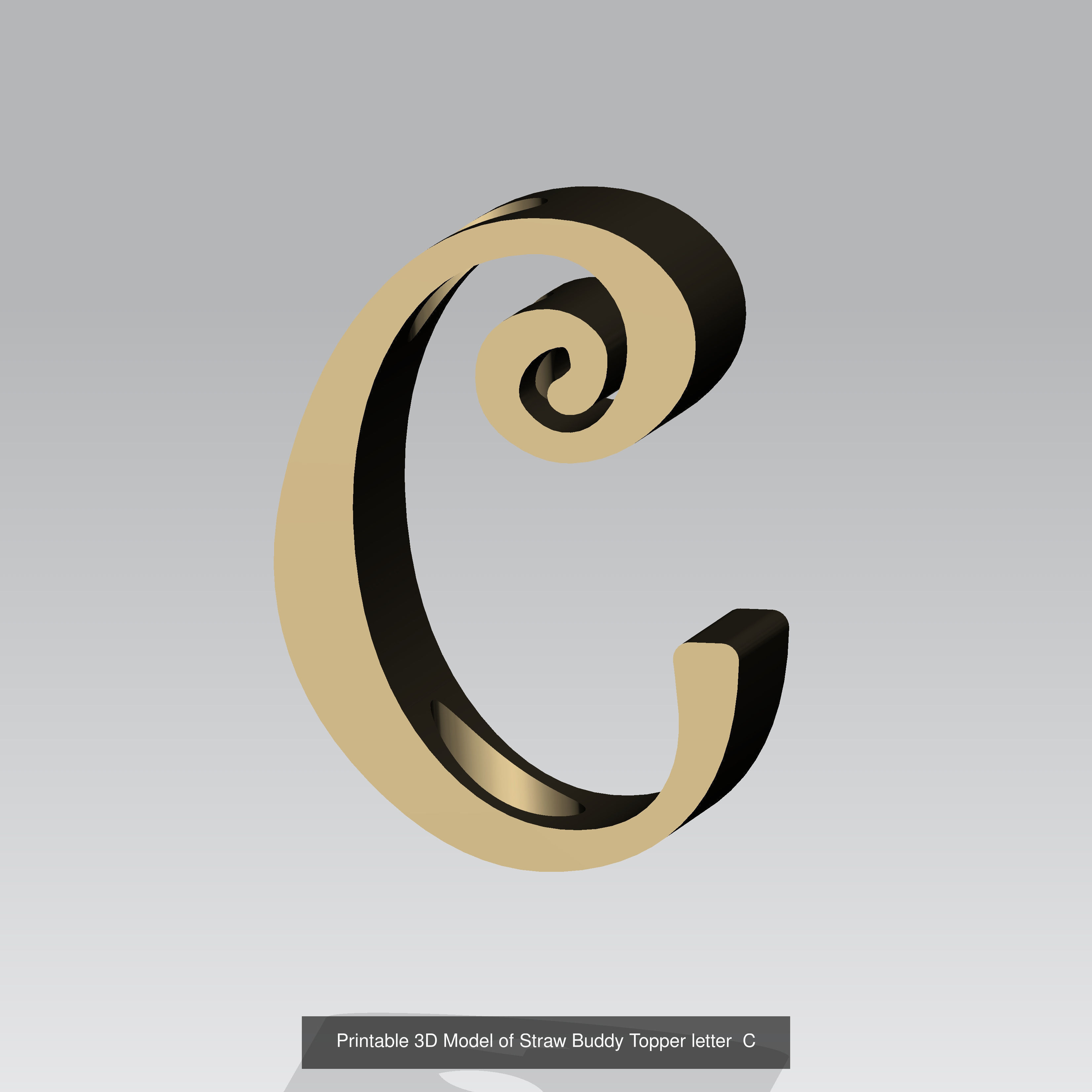 Alphabet Straw Topper Collection 3D Printable Models _7