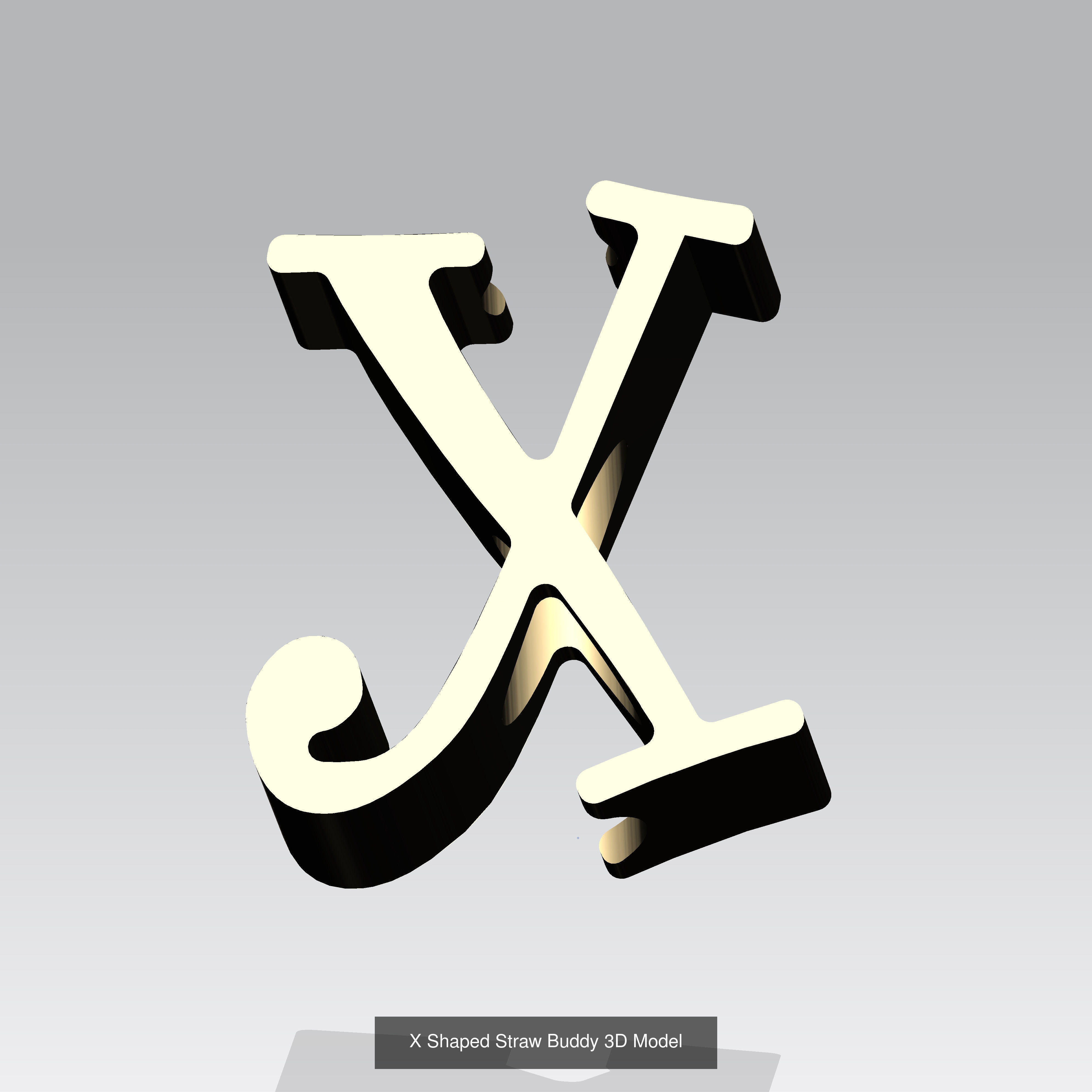 Alphabet Straw Topper Collection 3D Printable Models _28