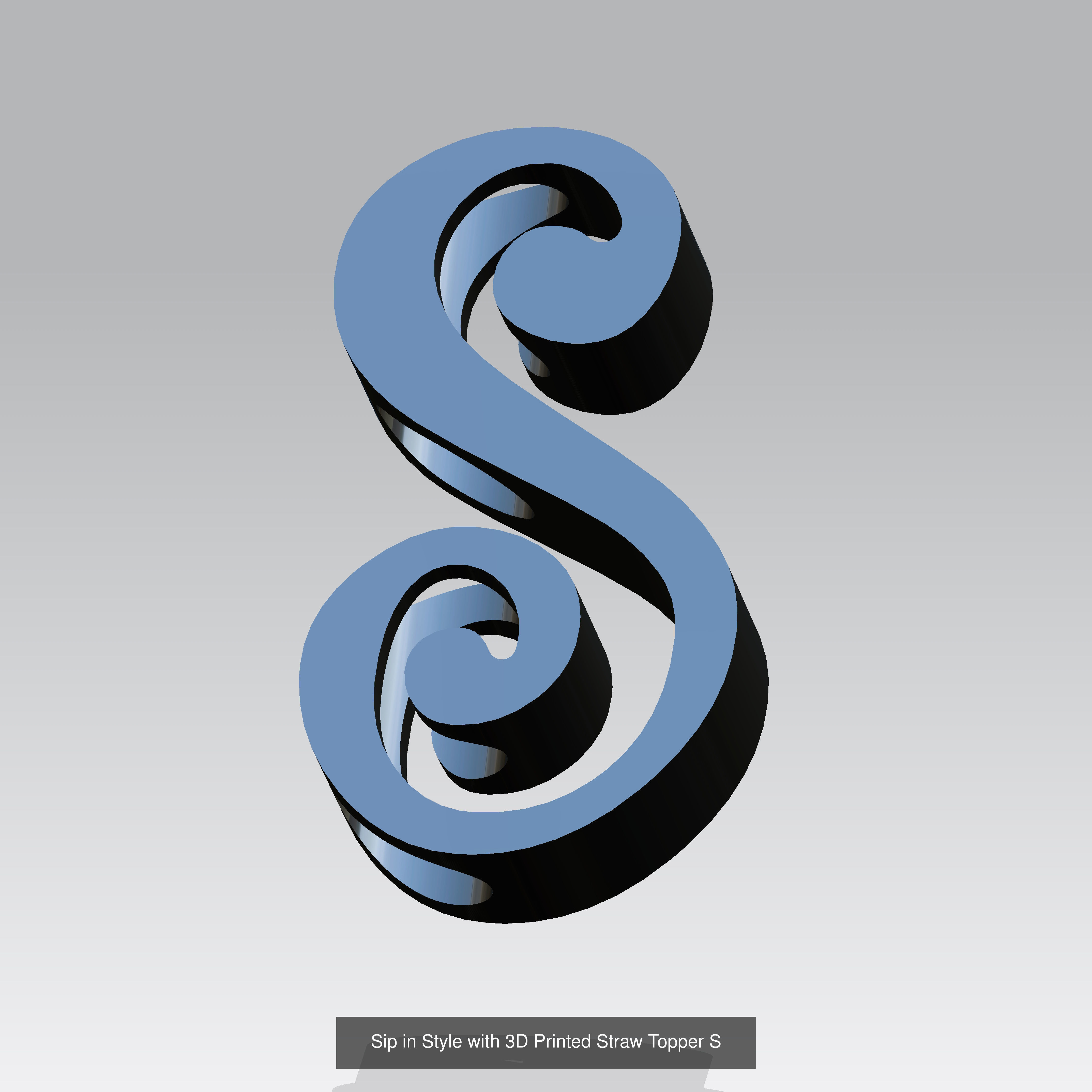 Alphabet Straw Topper Collection 3D Printable Models _23