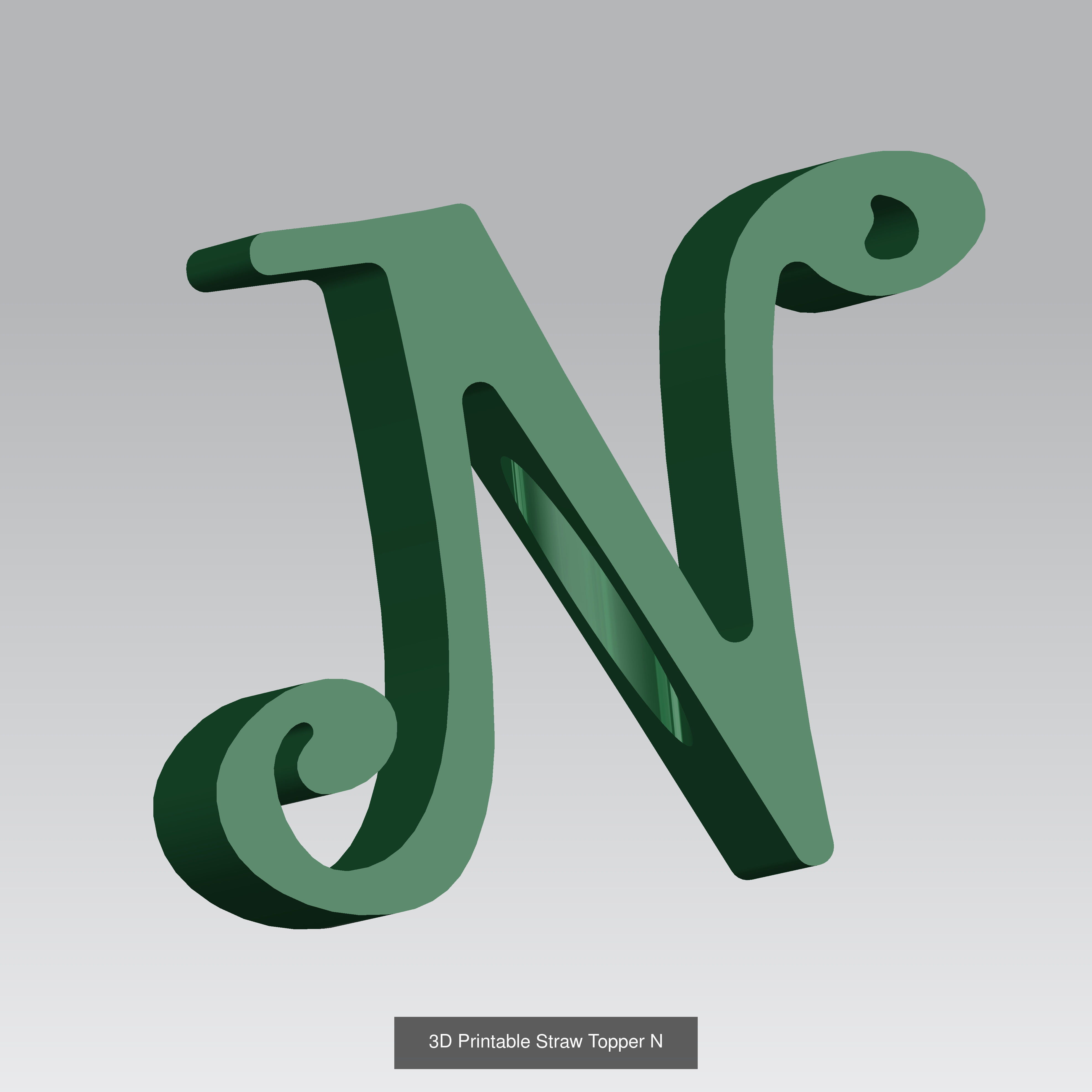 Alphabet Straw Topper Collection 3D Printable Models _18