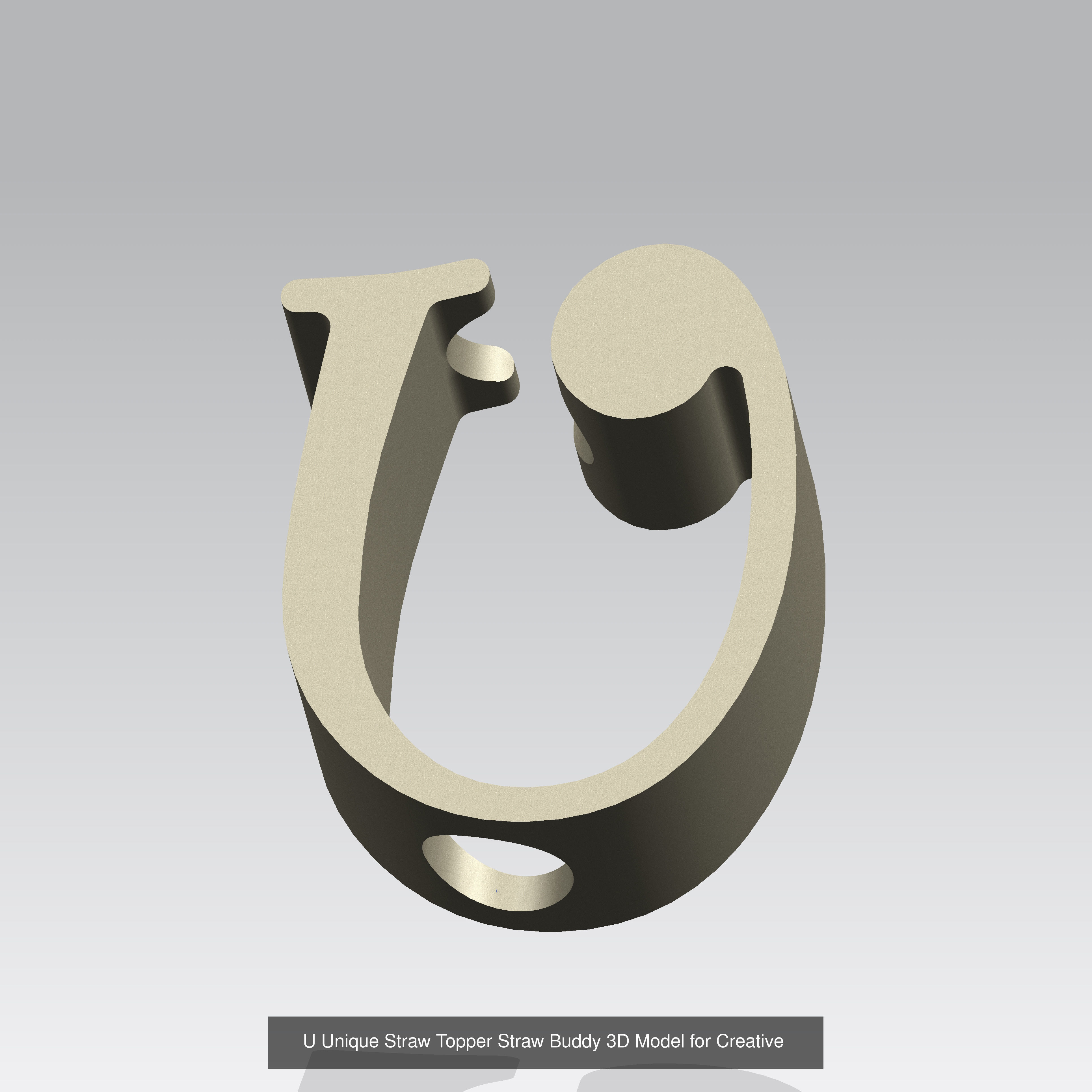 Alphabet Straw Topper Collection 3D Printable Models _25