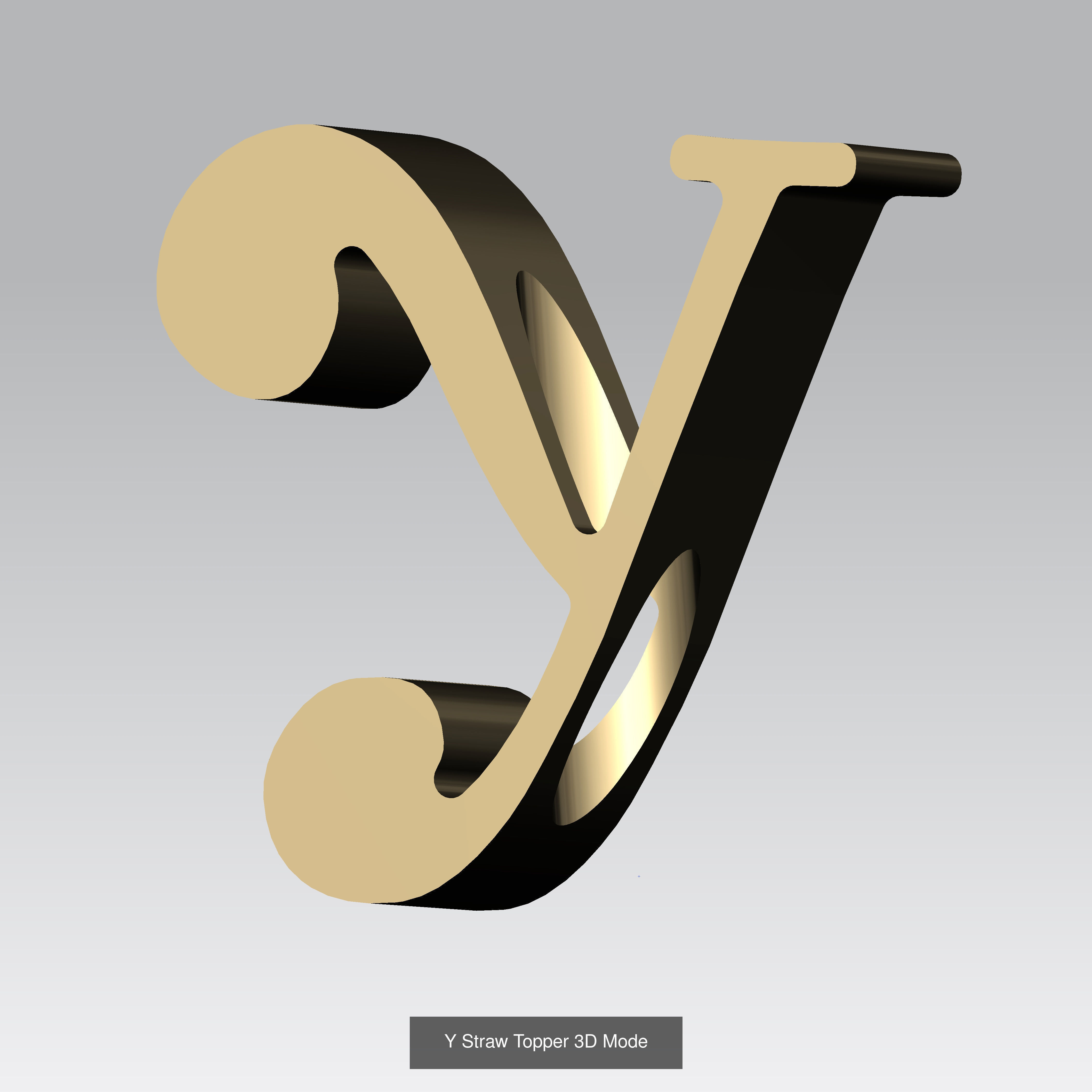 Alphabet Straw Topper Collection 3D Printable Models _29