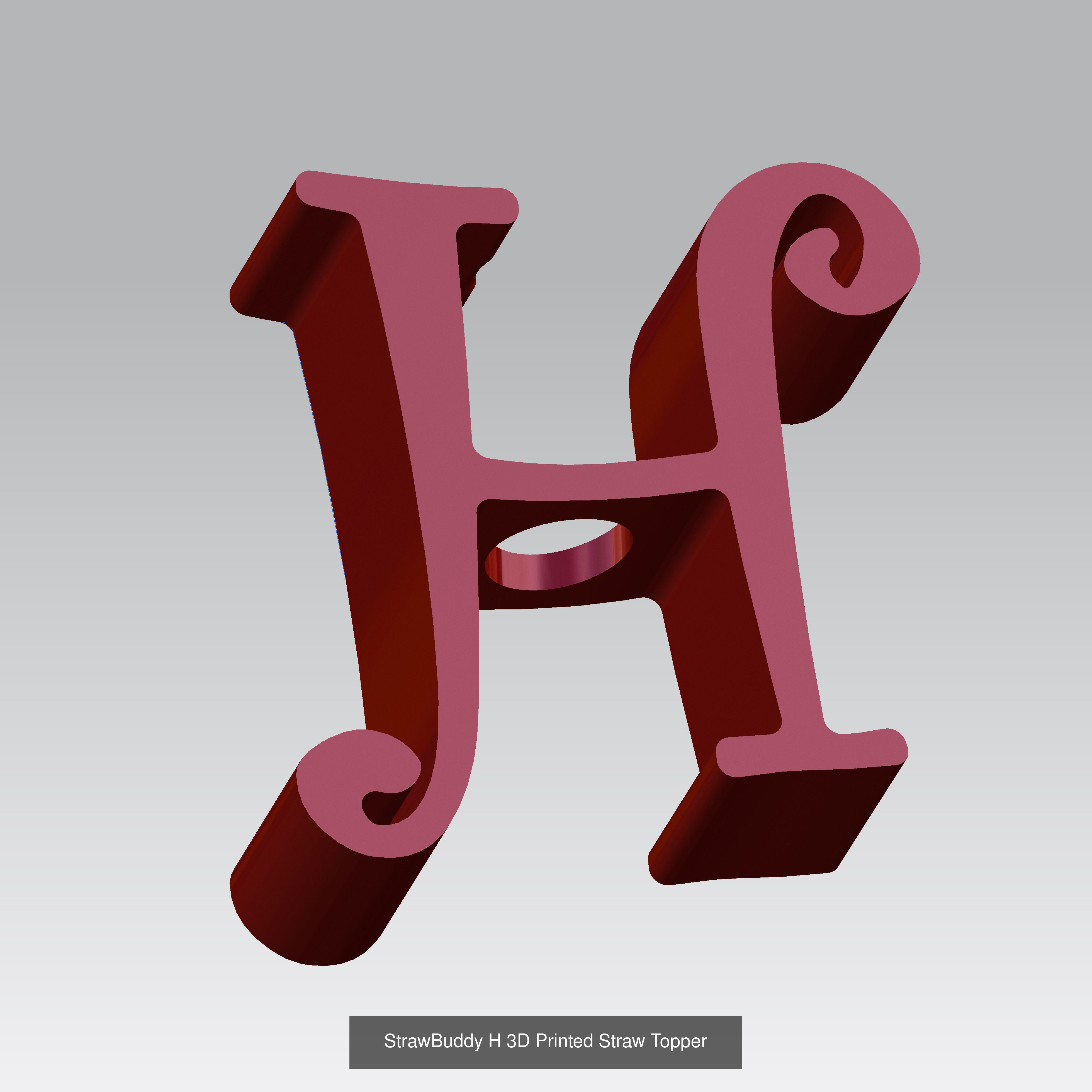 Alphabet Straw Topper Collection 3D Printable Models _12