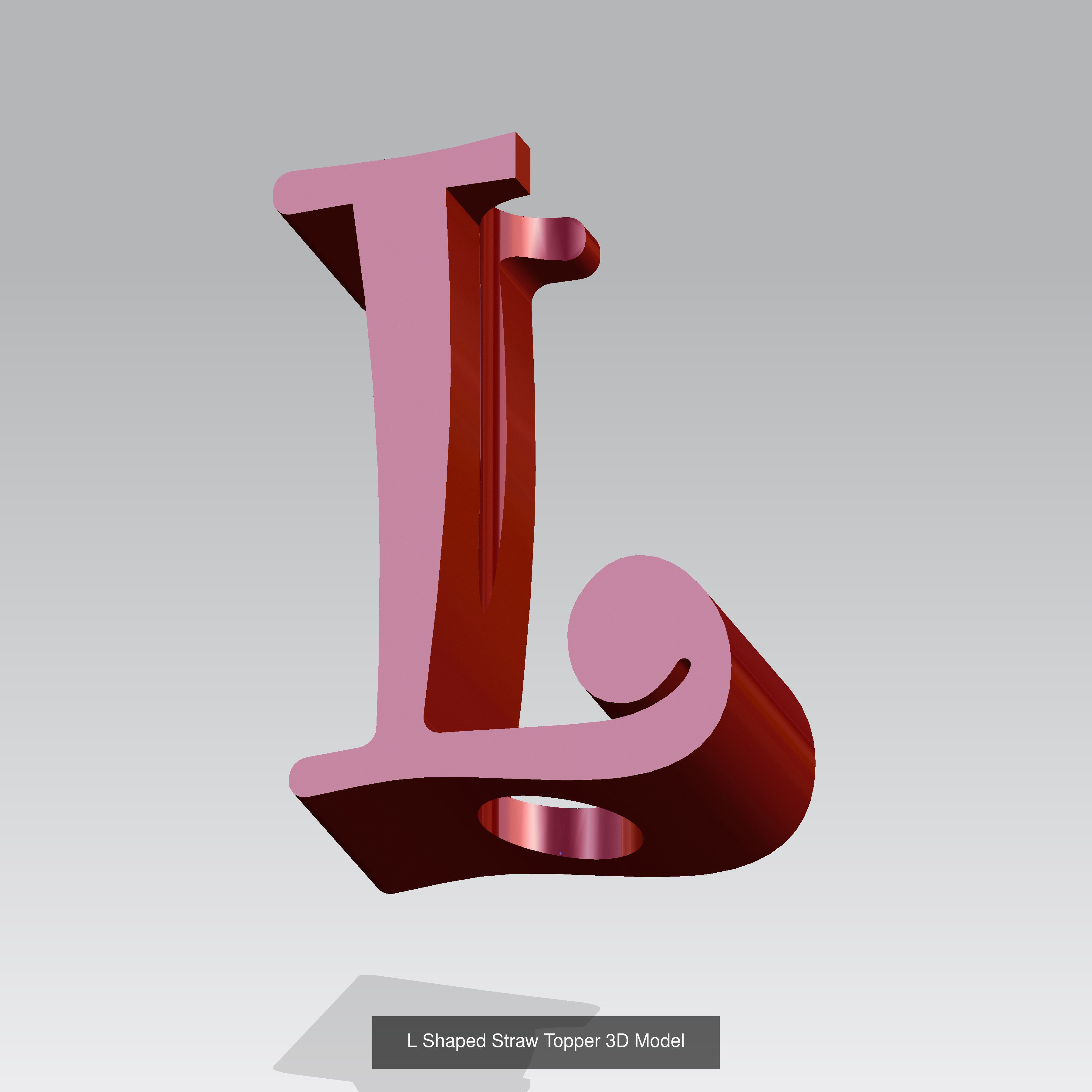 Alphabet Straw Topper Collection 3D Printable Models _16