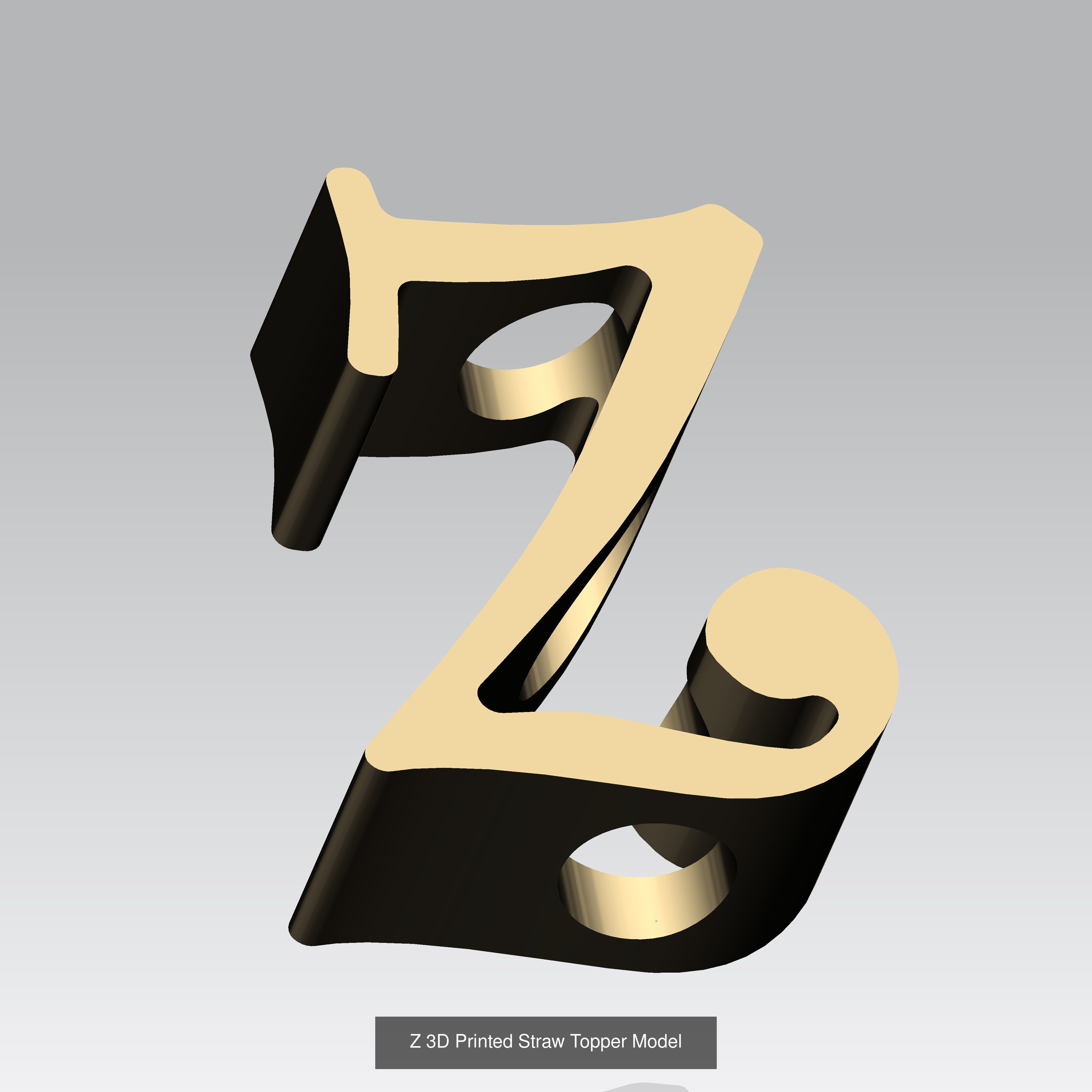 Alphabet Straw Topper Collection 3D Printable Models _30