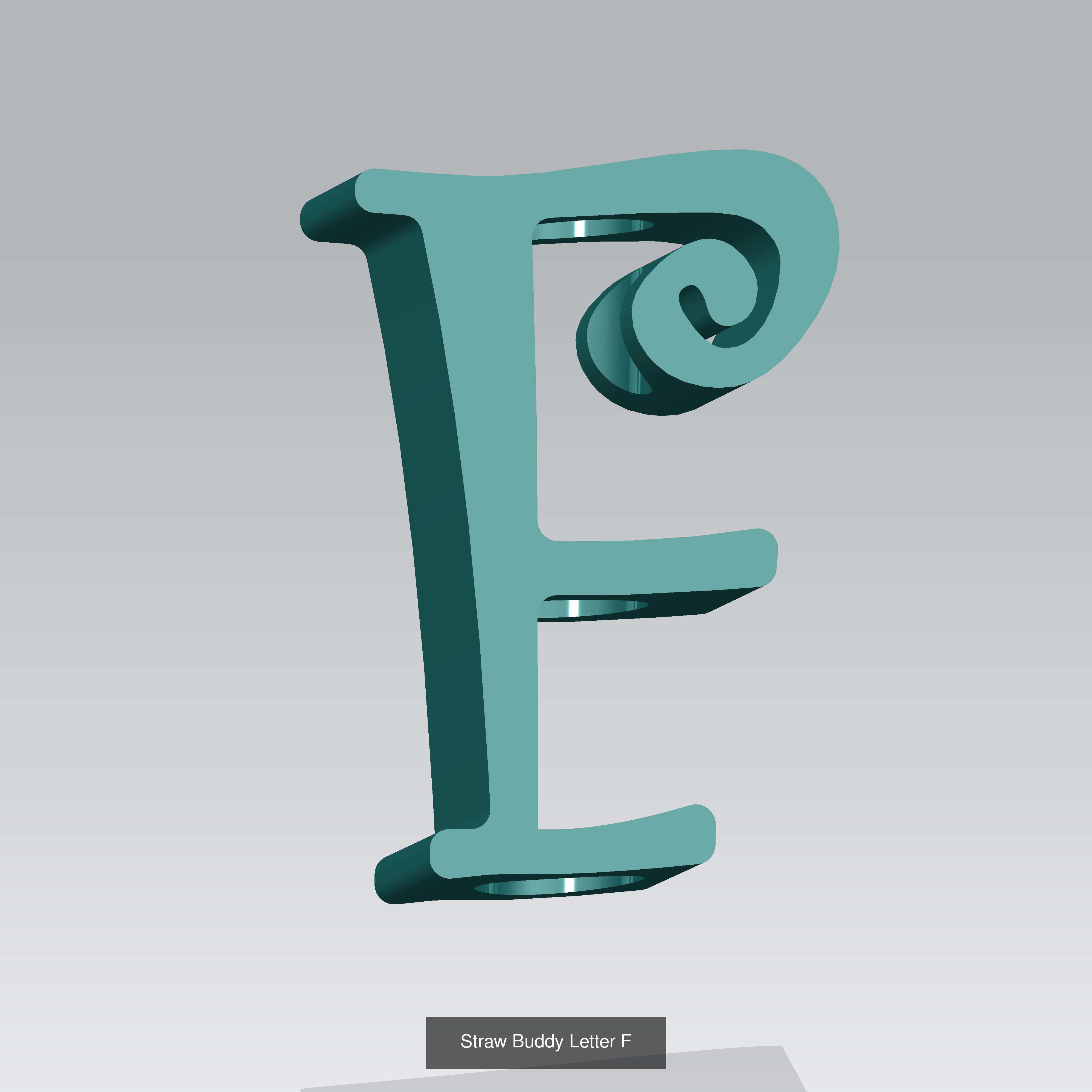 Alphabet Straw Topper Collection 3D Printable Models _10