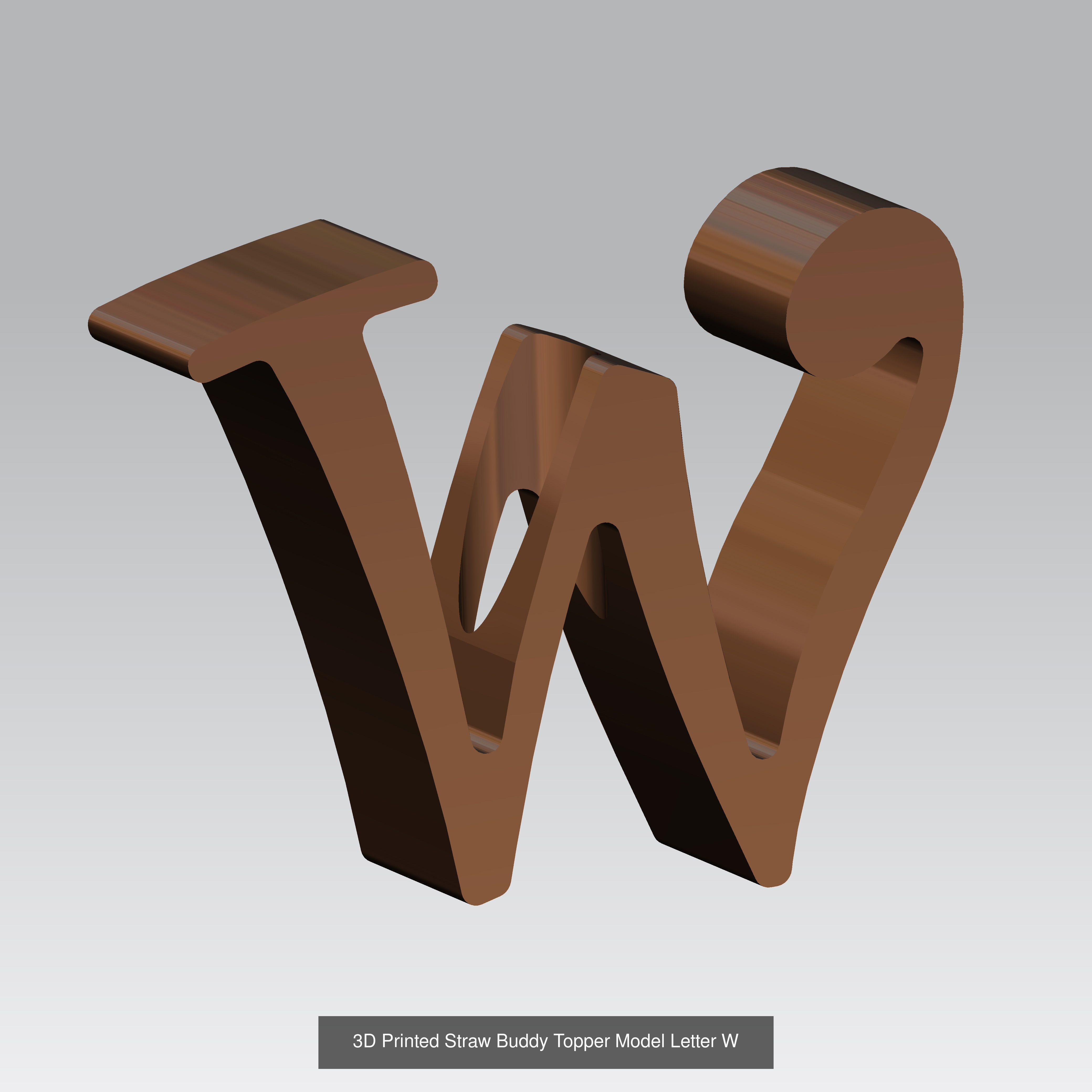 Alphabet Straw Topper Collection 3D Printable Models _27