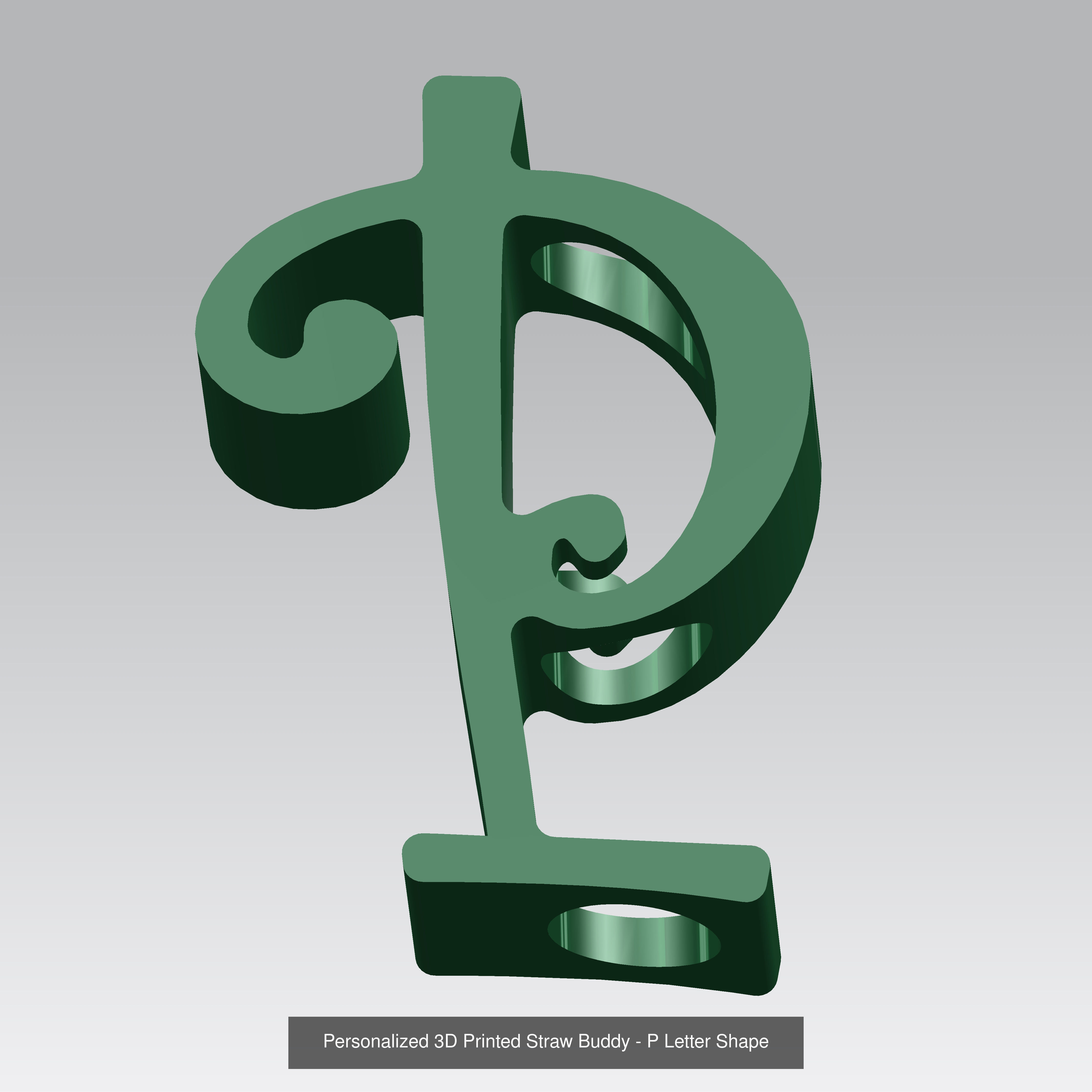 Alphabet Straw Topper Collection 3D Printable Models _20