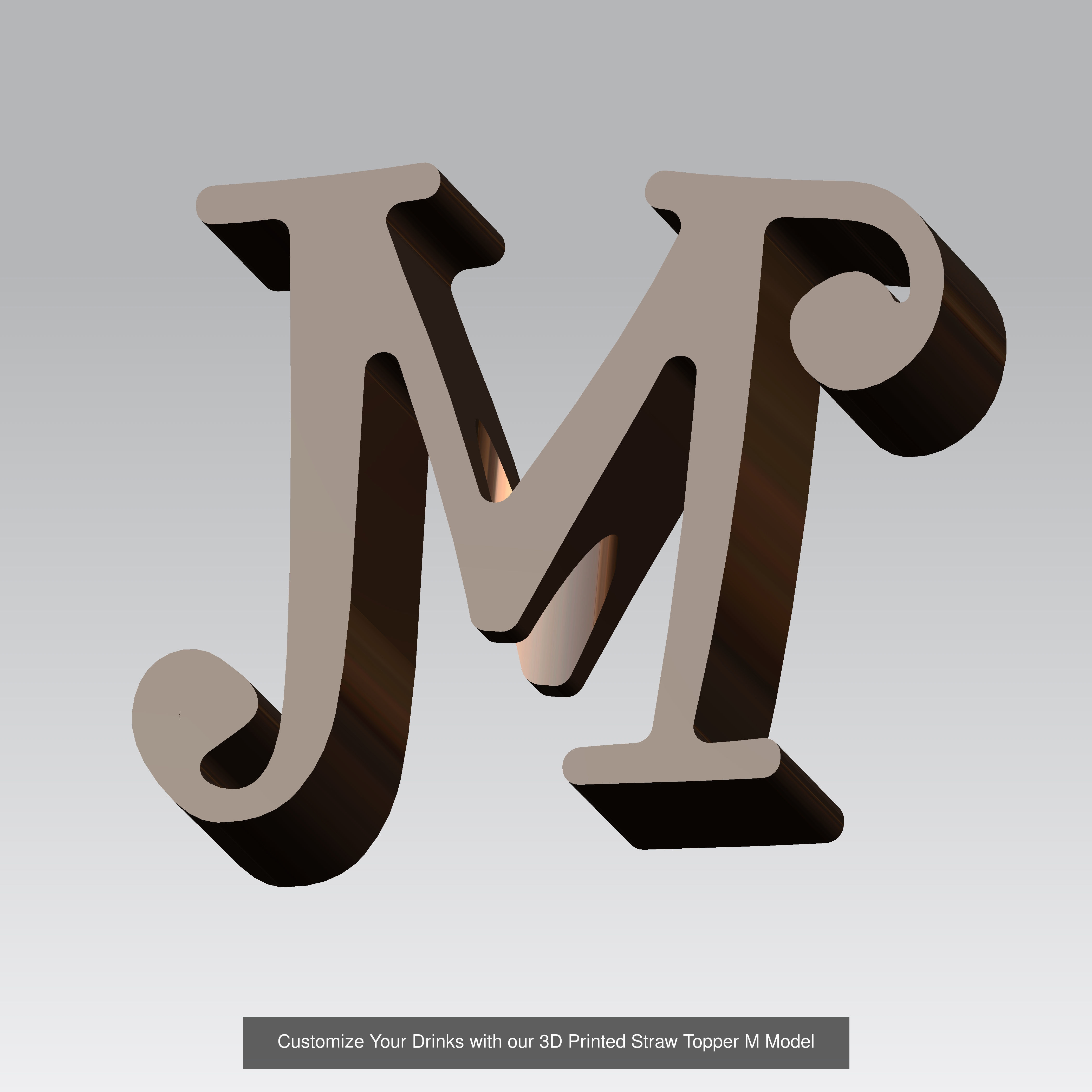 Alphabet Straw Topper Collection 3D Printable Models _17