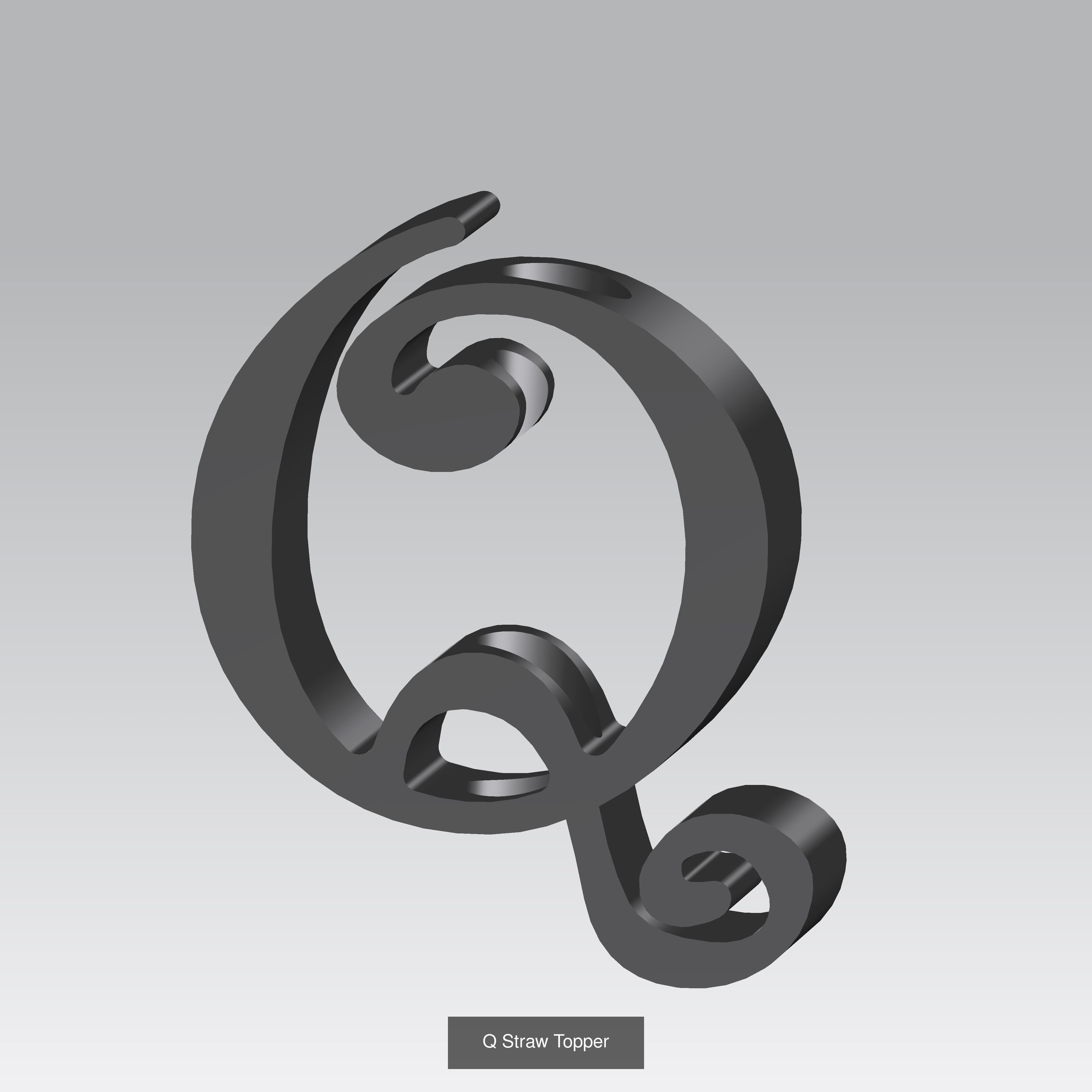 Alphabet Straw Topper Collection 3D Printable Models _21