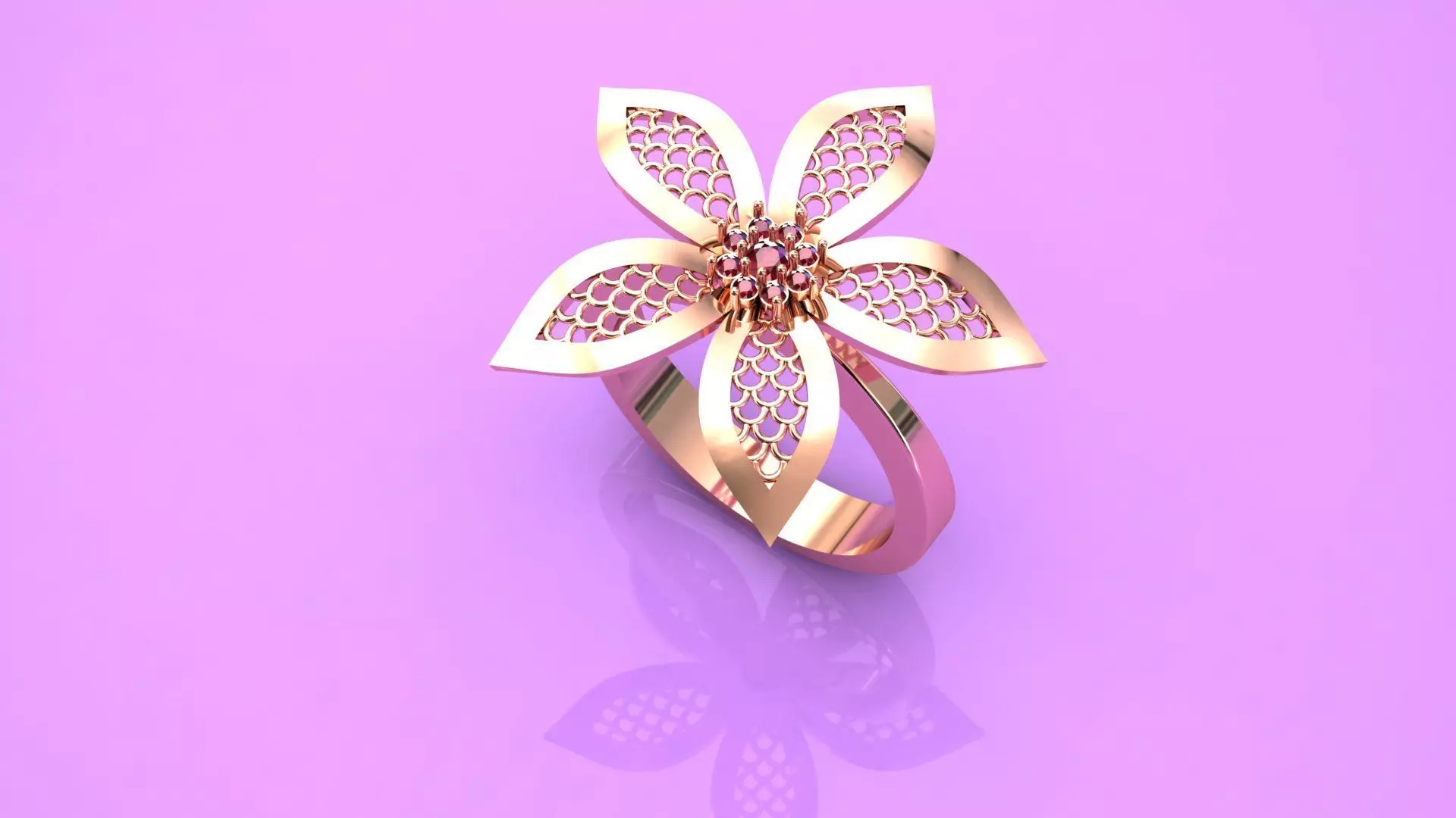 A cute flower ring Free 3D print model