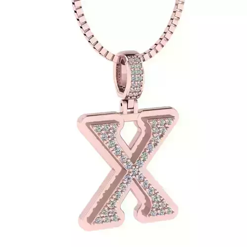 Alphabet Luxury pendant X 3D print model