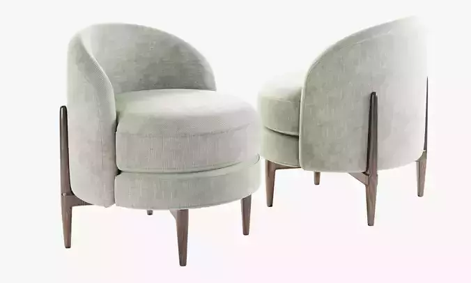 Modern velvet lounge chair pouf