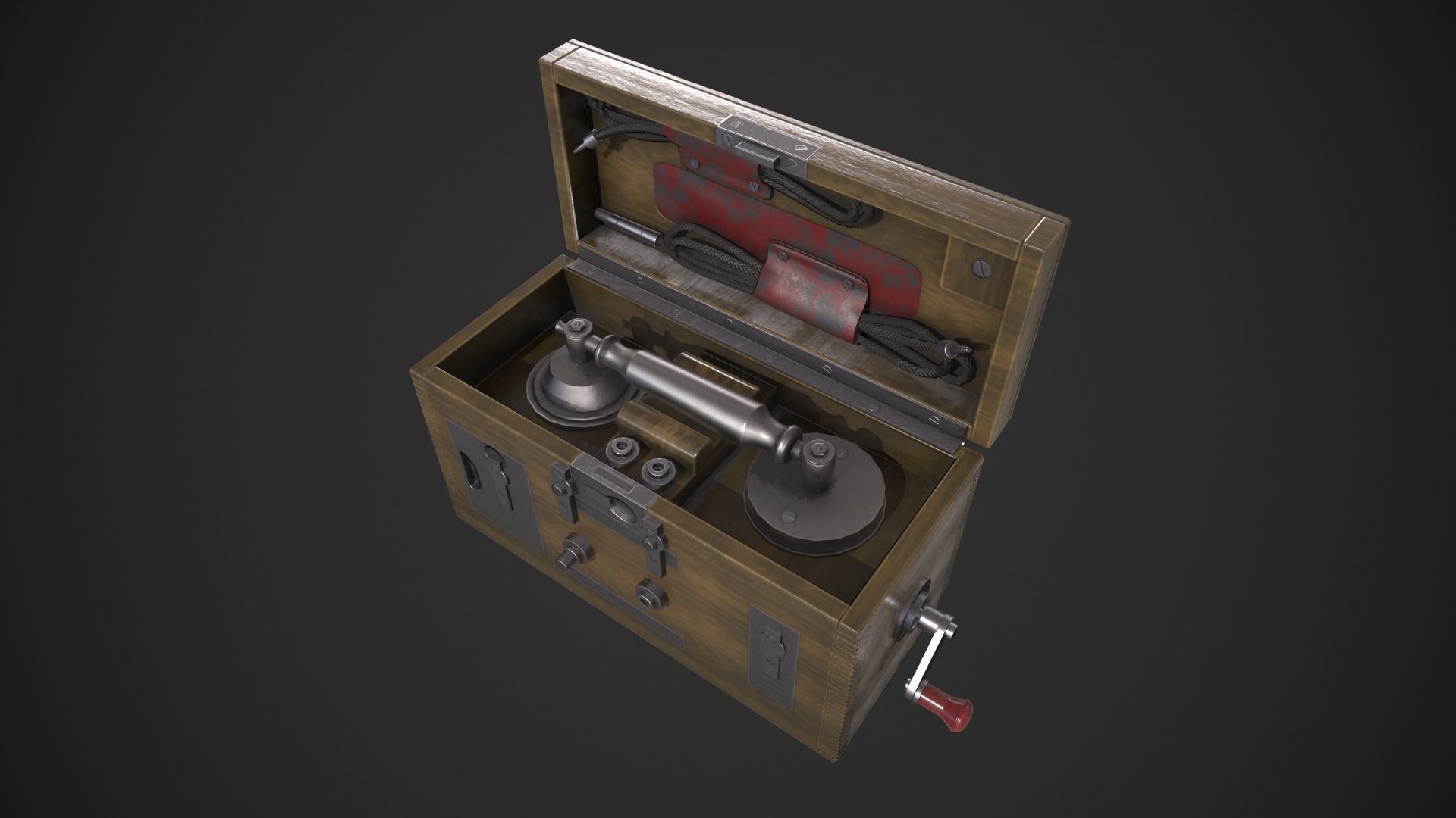 Field Telephone Low-poly 3D model_2