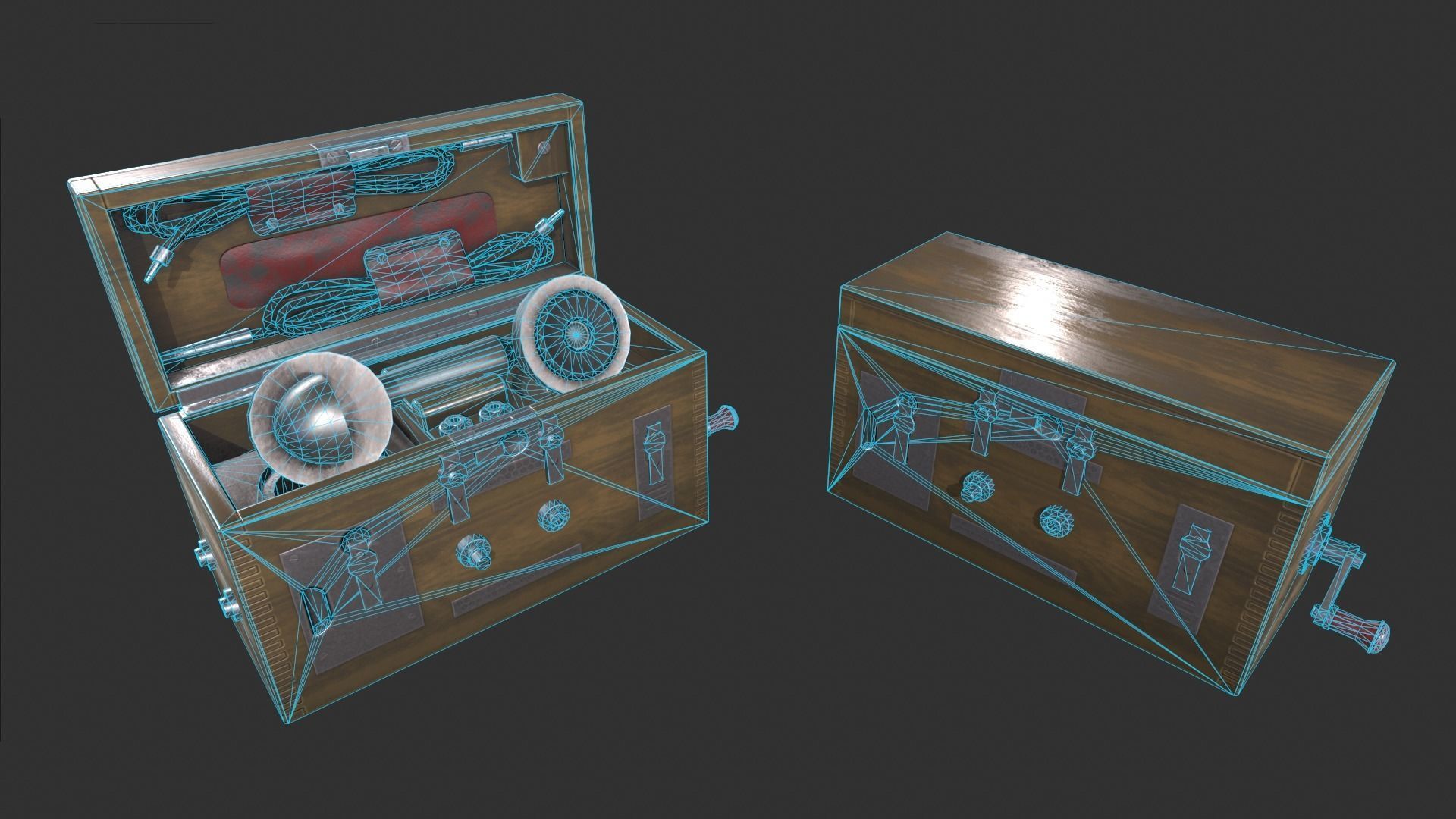 Field Telephone Low-poly 3D model_9