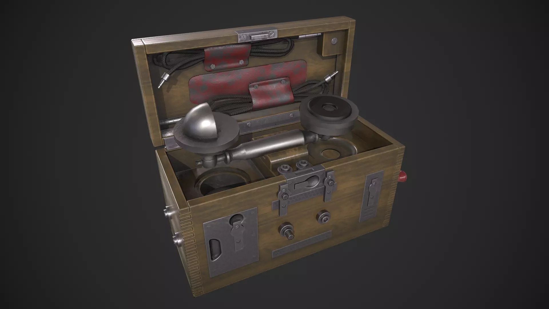 Field Telephone Low-poly 3D model_0