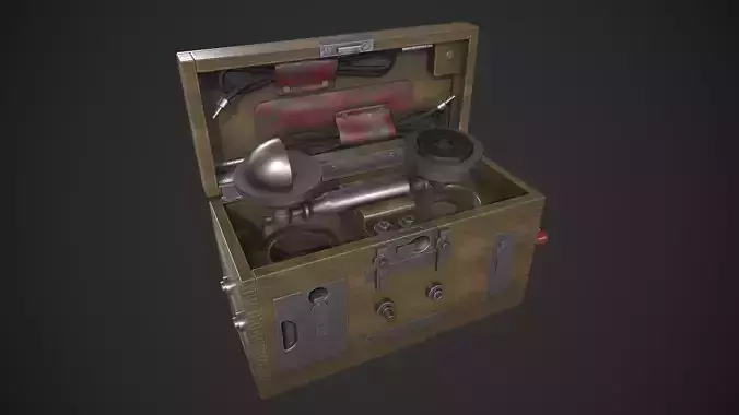 Field Telephone Low-poly 3D model
