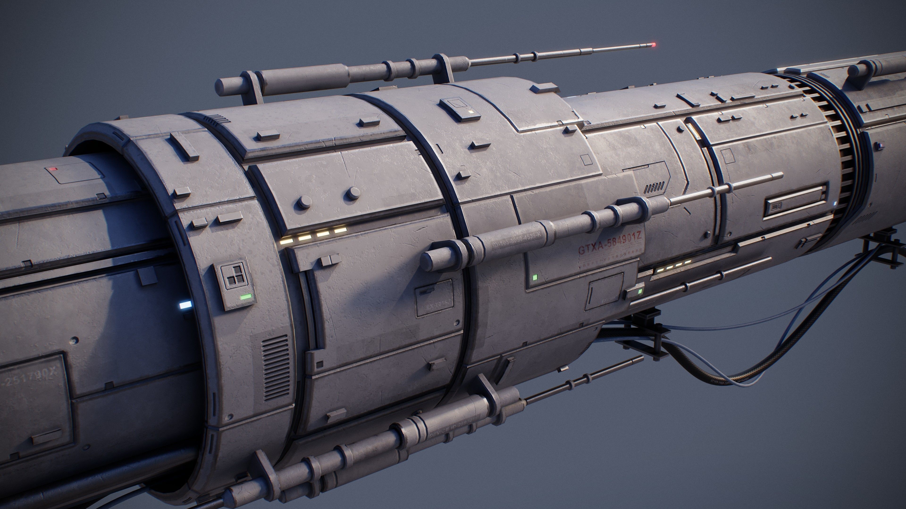 Sci-Fi Tubes Cables pipe Kit Vol 03-PBR Low-poly 3D model_19