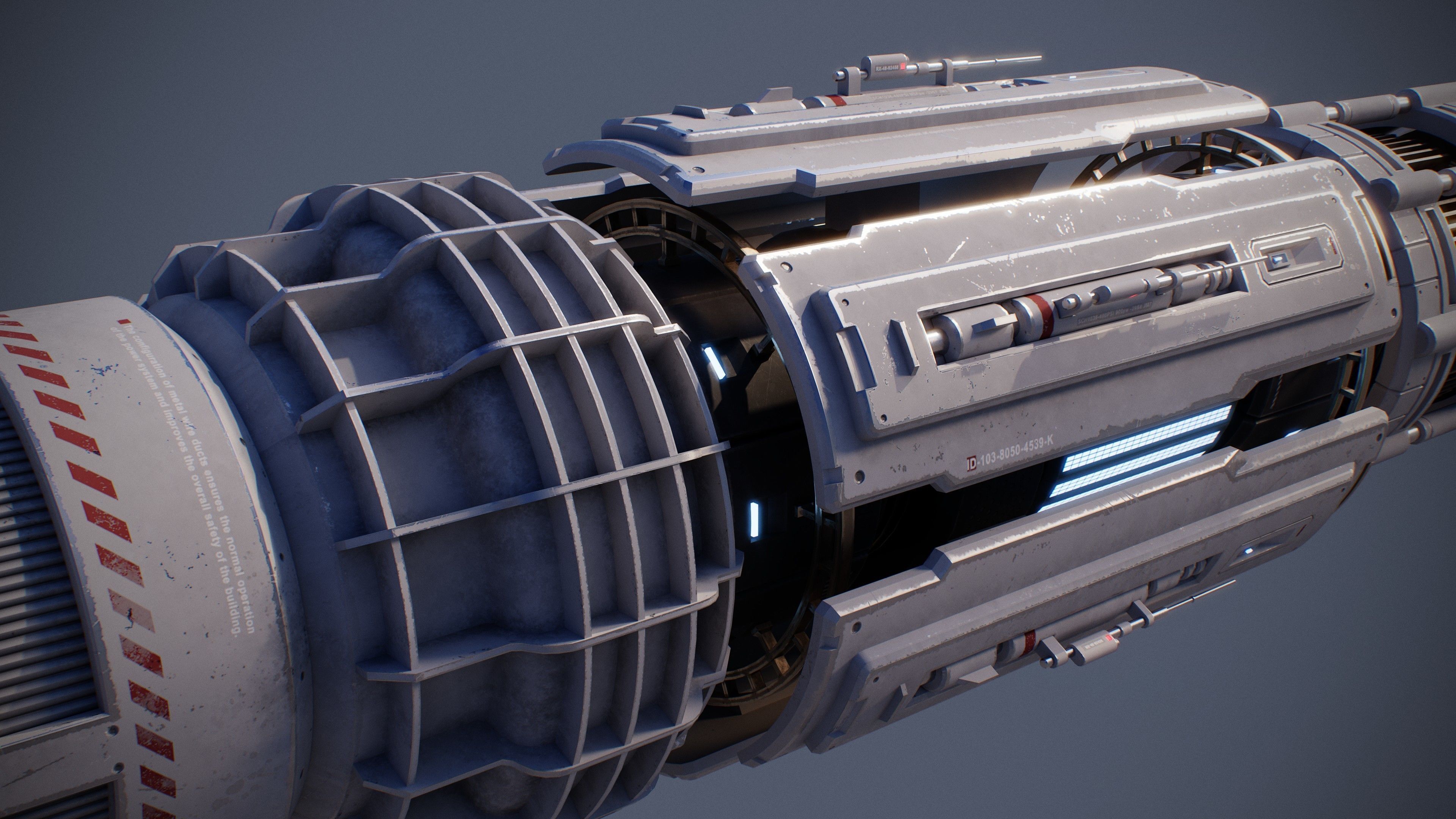 Sci-Fi Tubes Cables pipe Kit Vol 03-PBR Low-poly 3D model_22