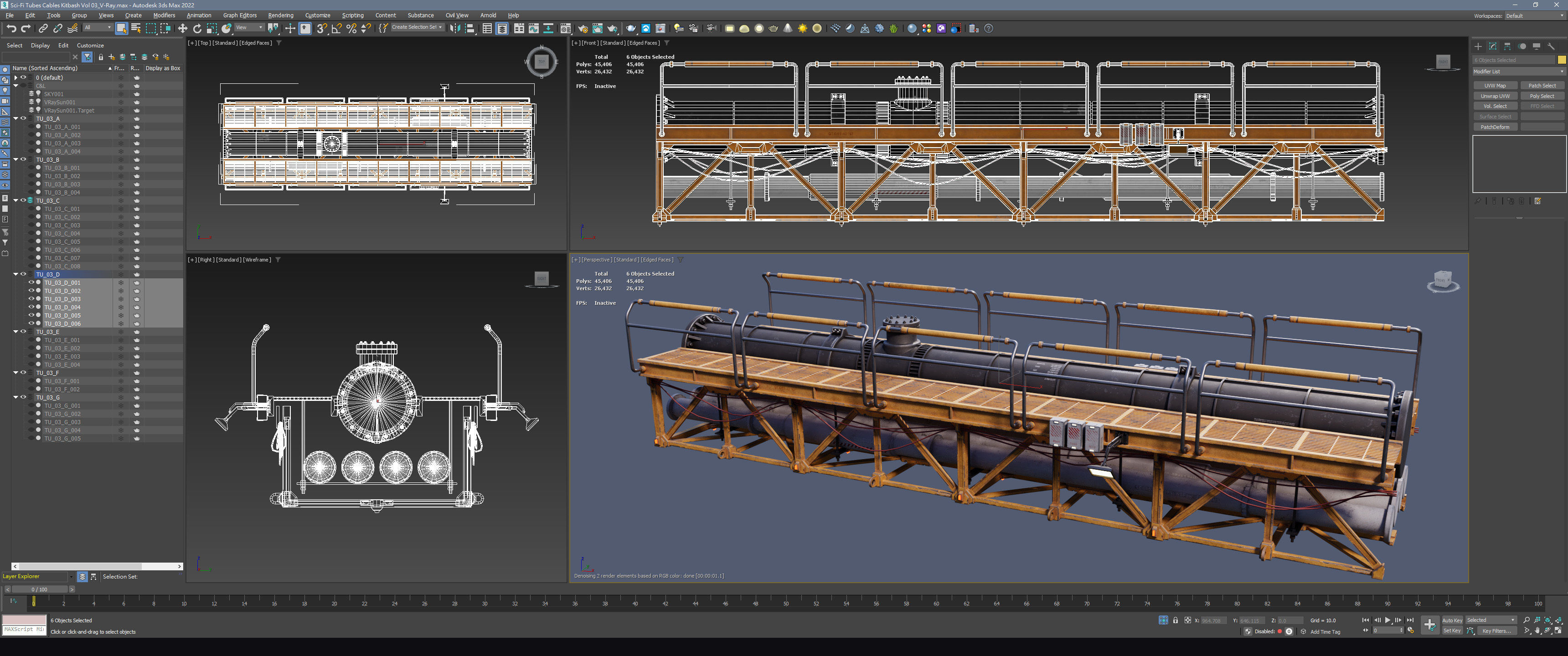 Sci-Fi Tubes Cables pipe Kit Vol 03-PBR Low-poly 3D model_14