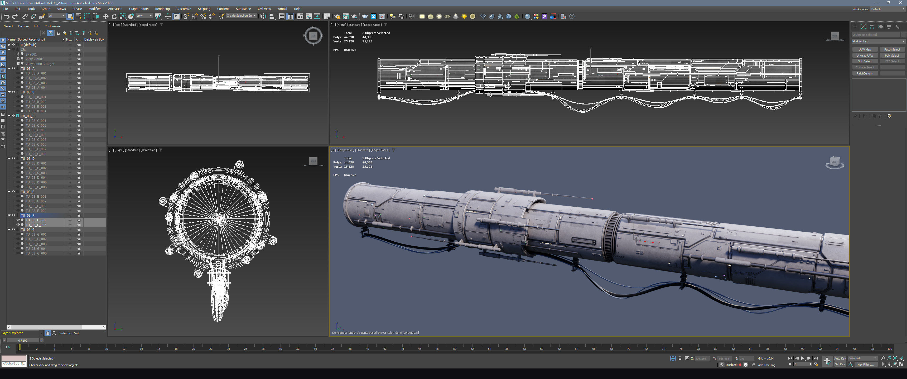 Sci-Fi Tubes Cables pipe Kit Vol 03-PBR Low-poly 3D model_20
