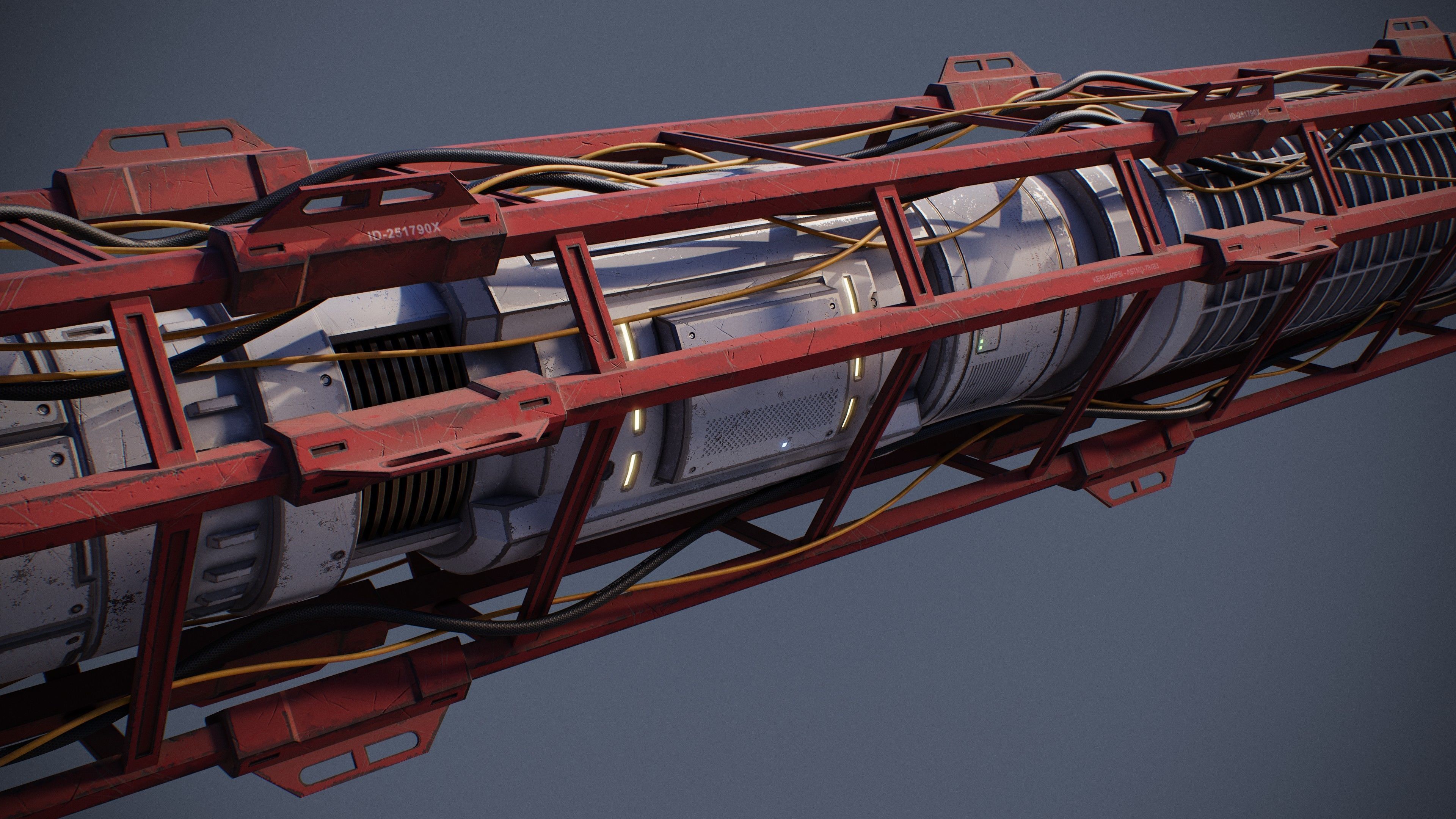 Sci-Fi Tubes Cables pipe Kit Vol 03-PBR Low-poly 3D model_7