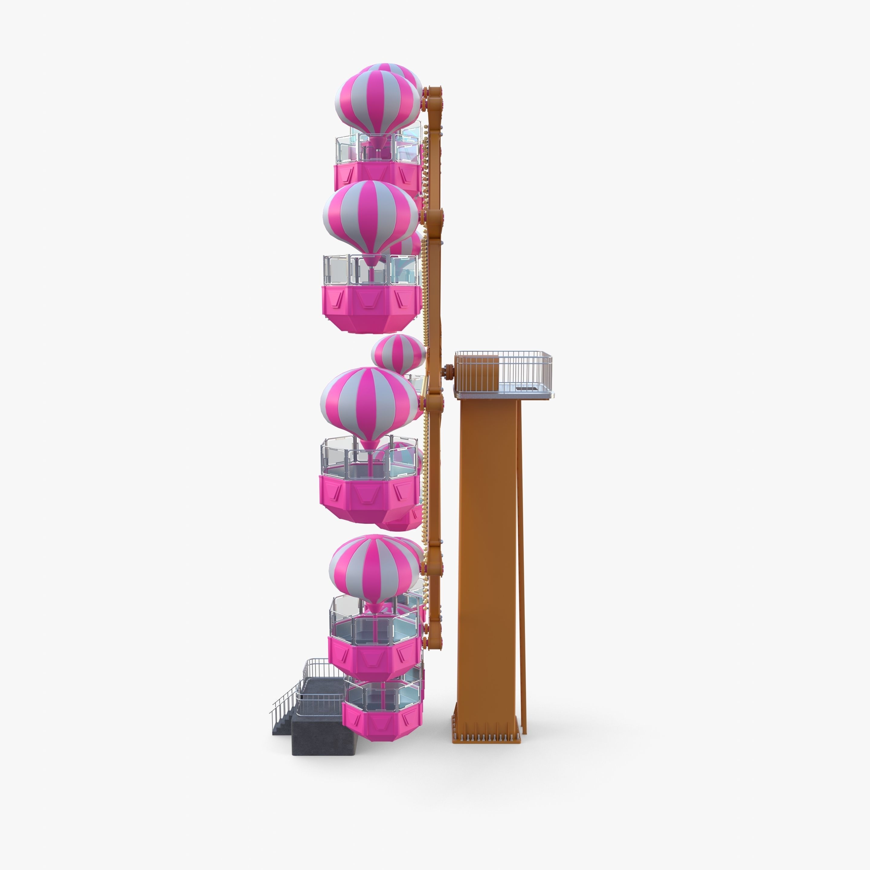 Animated ferris wheel v3 Low-poly 3D model_11