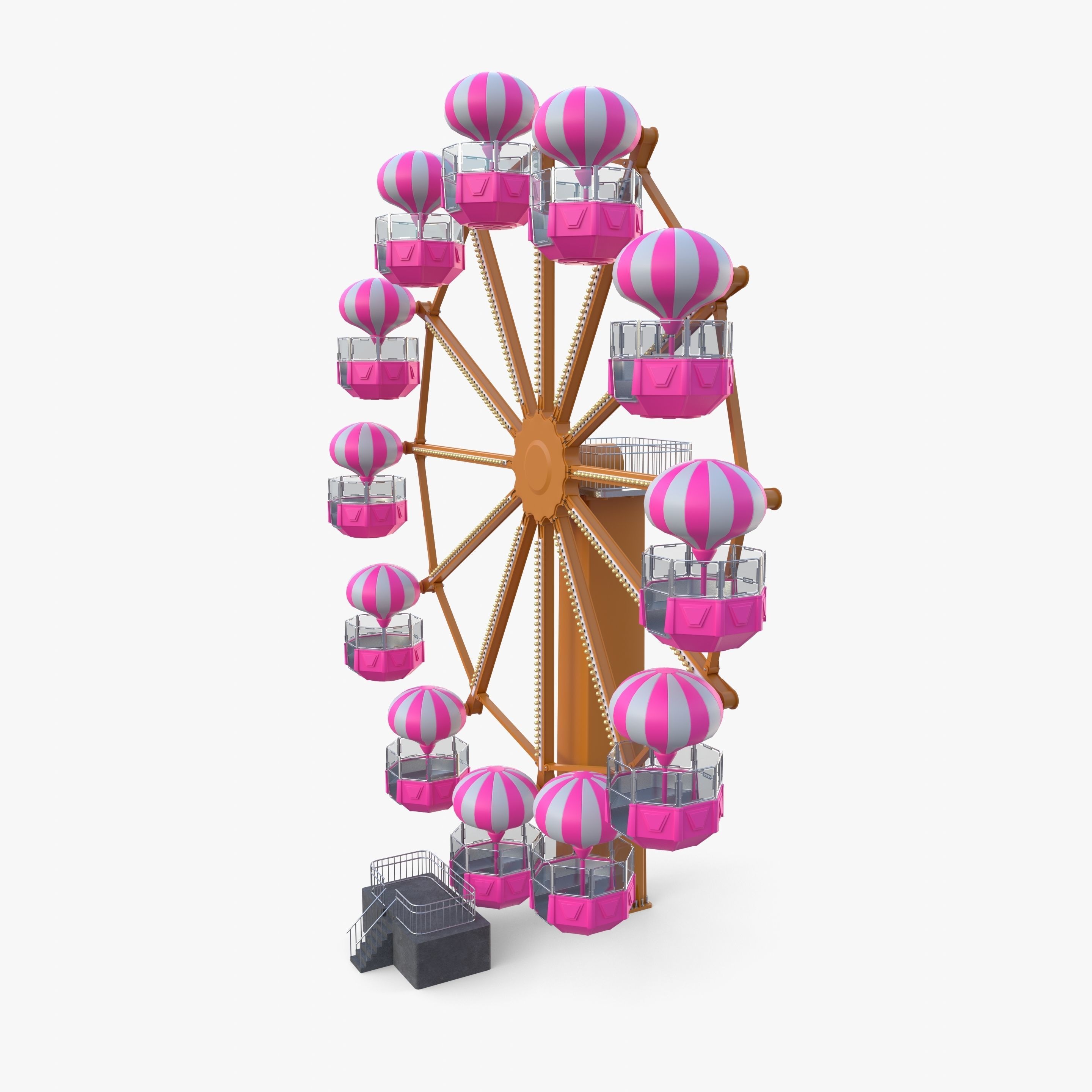 Animated ferris wheel v3 Low-poly 3D model_8
