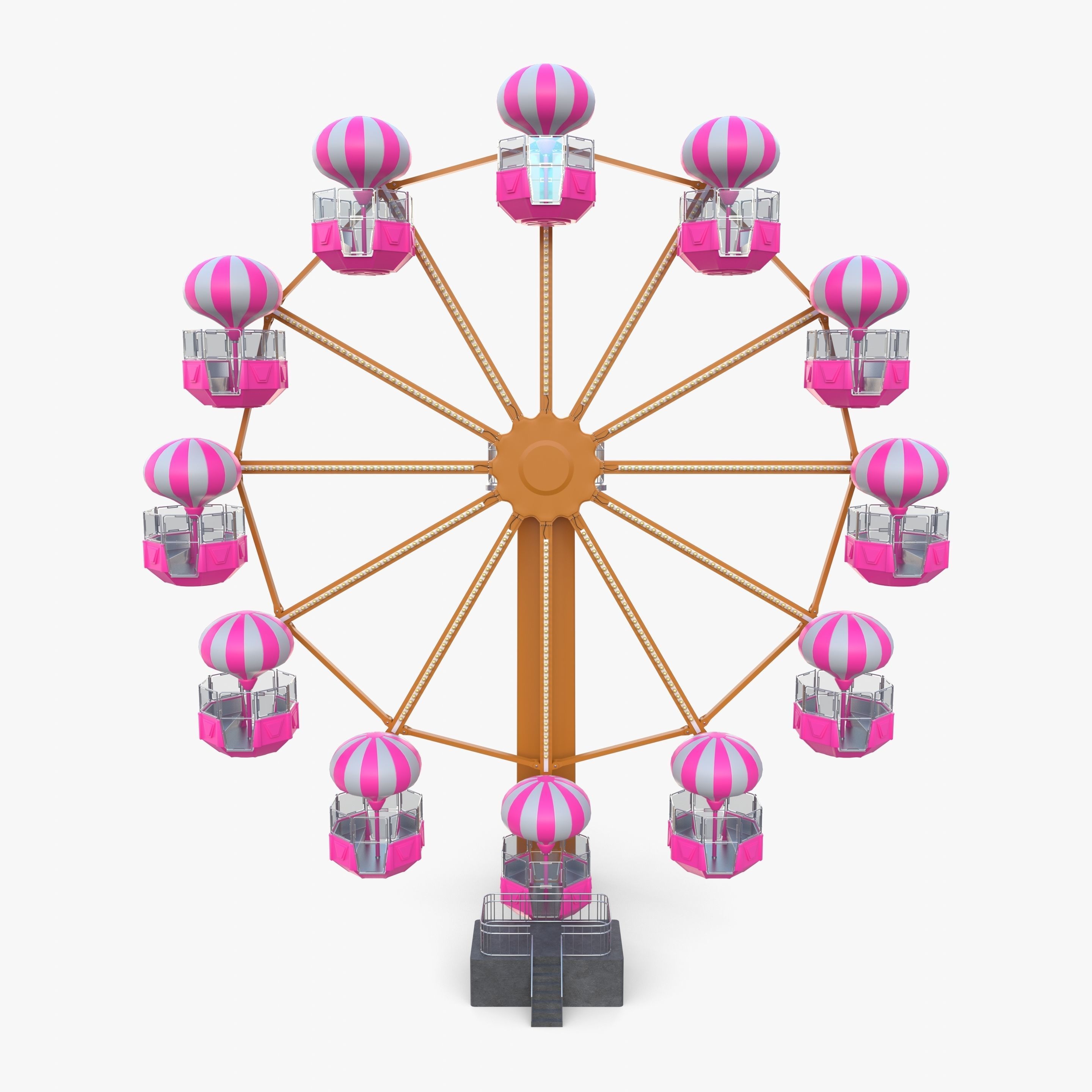 Animated ferris wheel v3 Low-poly 3D model_7