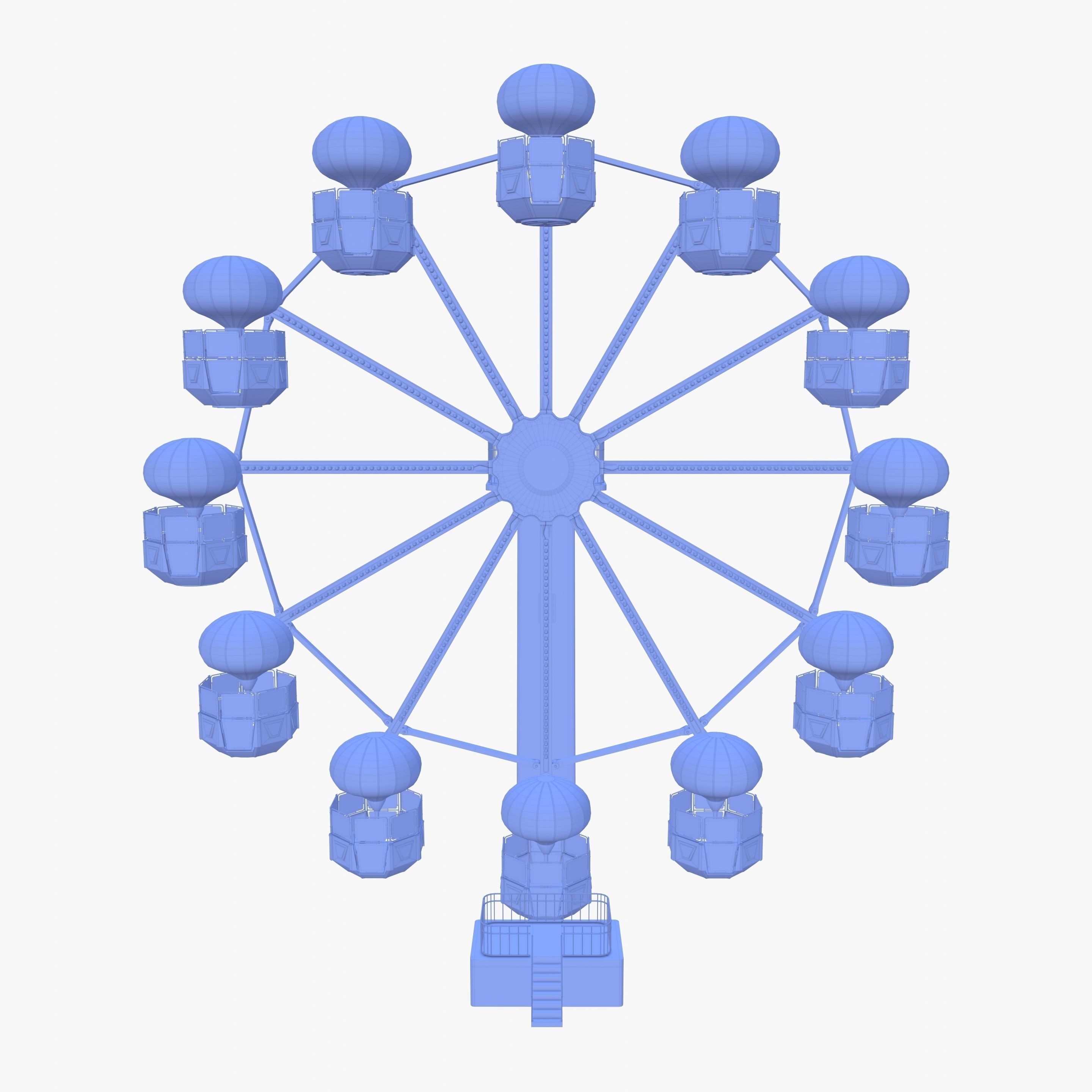 Animated ferris wheel v3 Low-poly 3D model_16