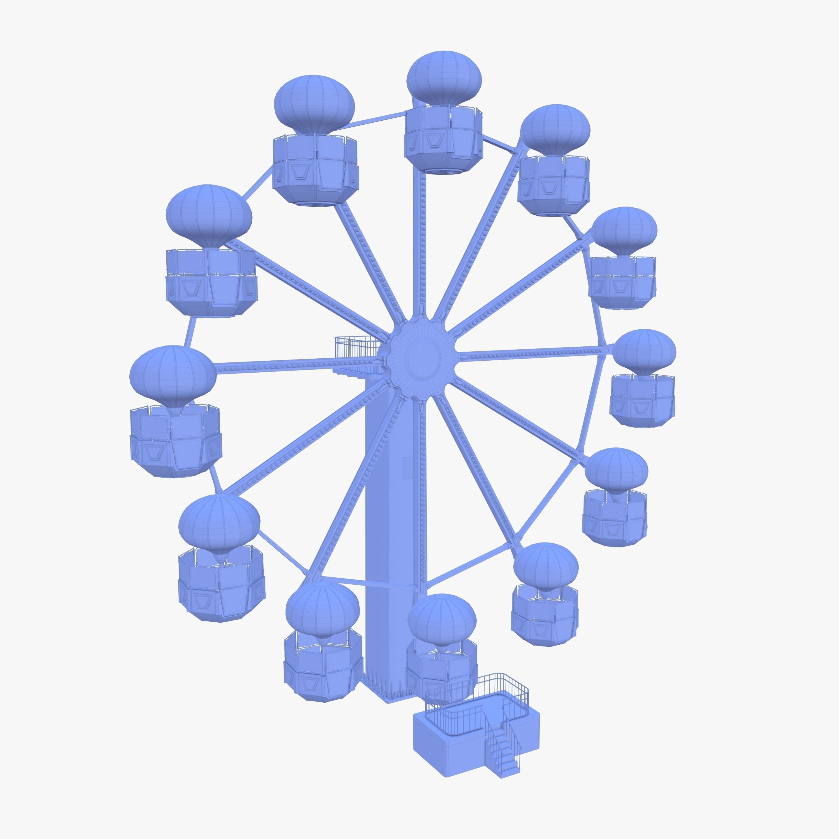 Animated ferris wheel v3 Low-poly 3D model_17