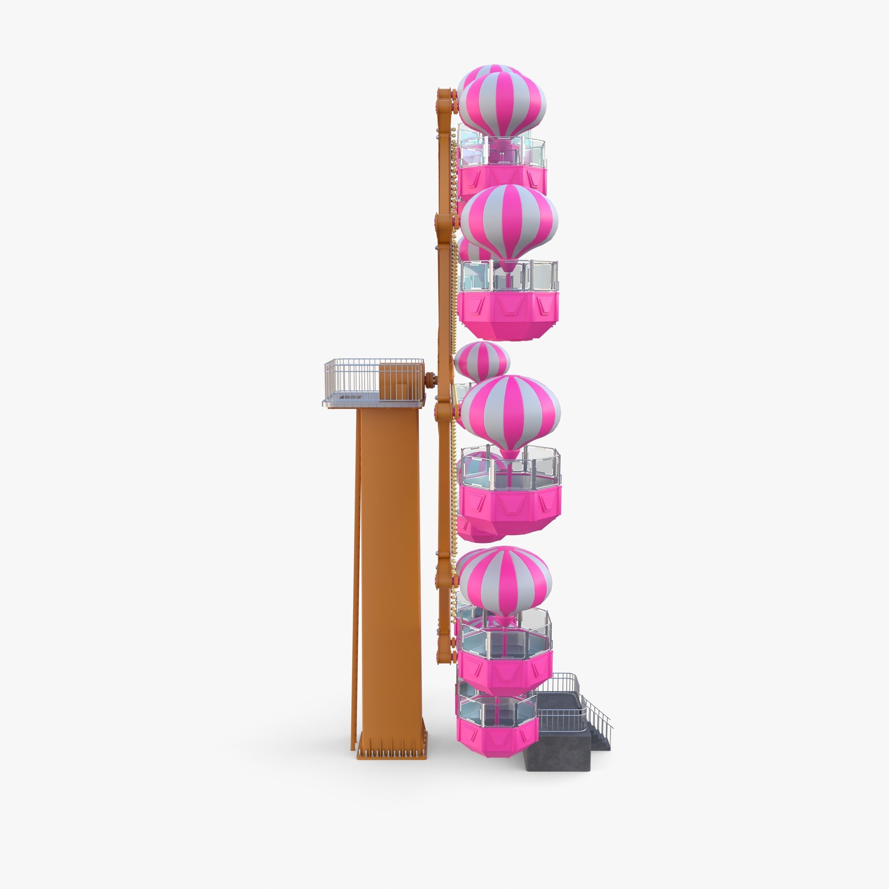 Animated ferris wheel v3 Low-poly 3D model_9